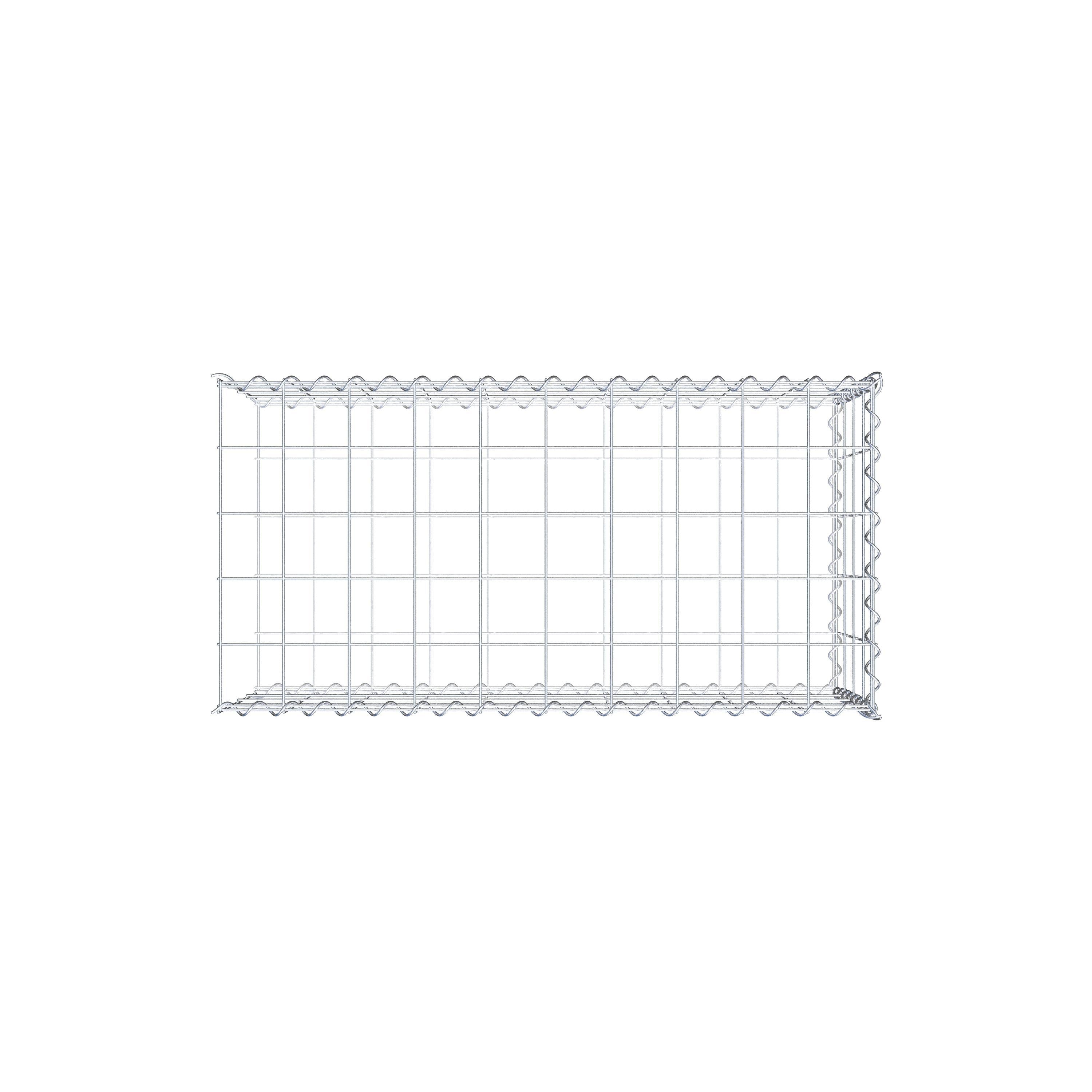 Opvokset gabion type 2 100 cm x 40 cm x 50 cm (L x H x D), maskestørrelse 10 cm x 10 cm, spiral