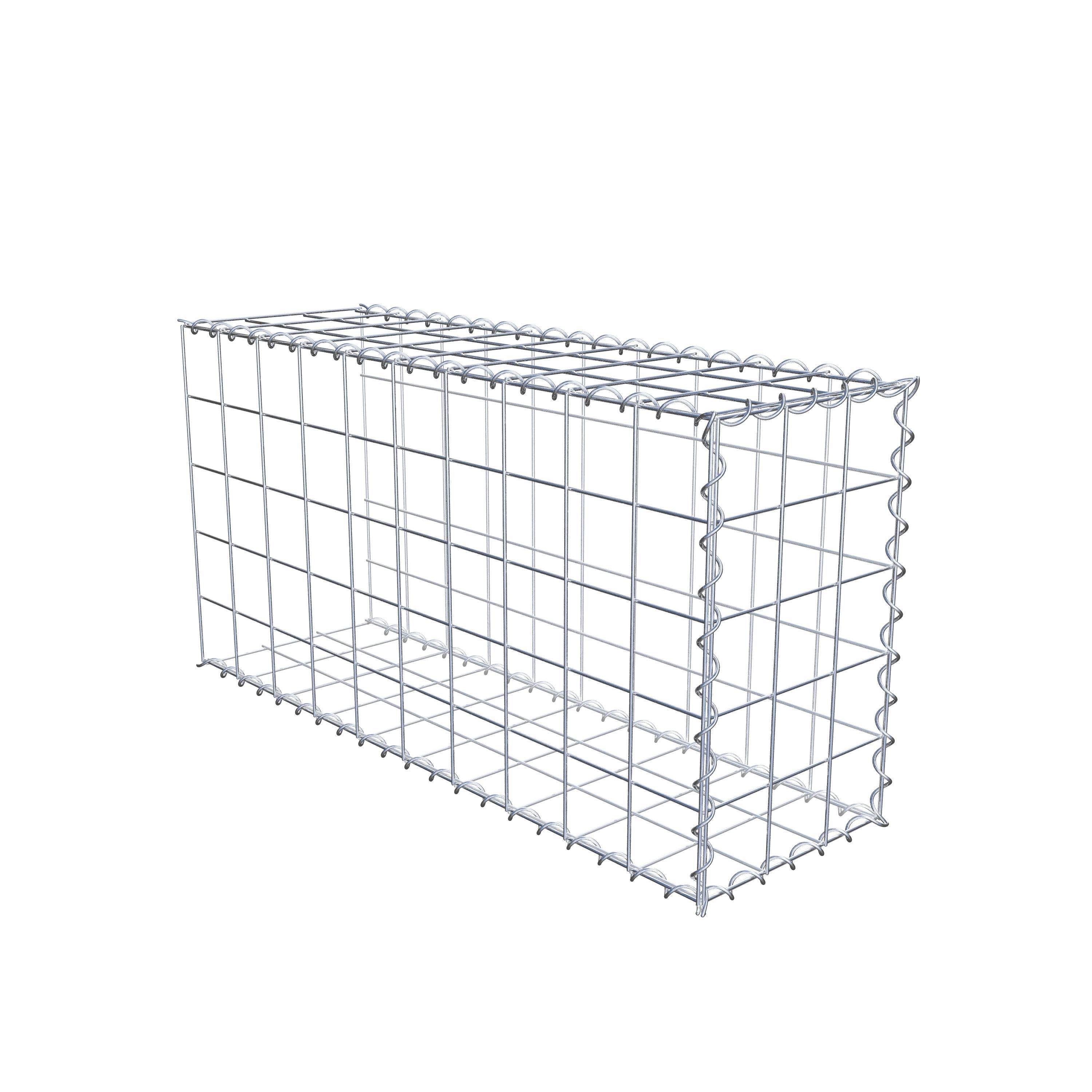 Opvokset gabion type 2 100 cm x 50 cm x 30 cm (L x H x D), maskestørrelse 10 cm x 10 cm, spiral