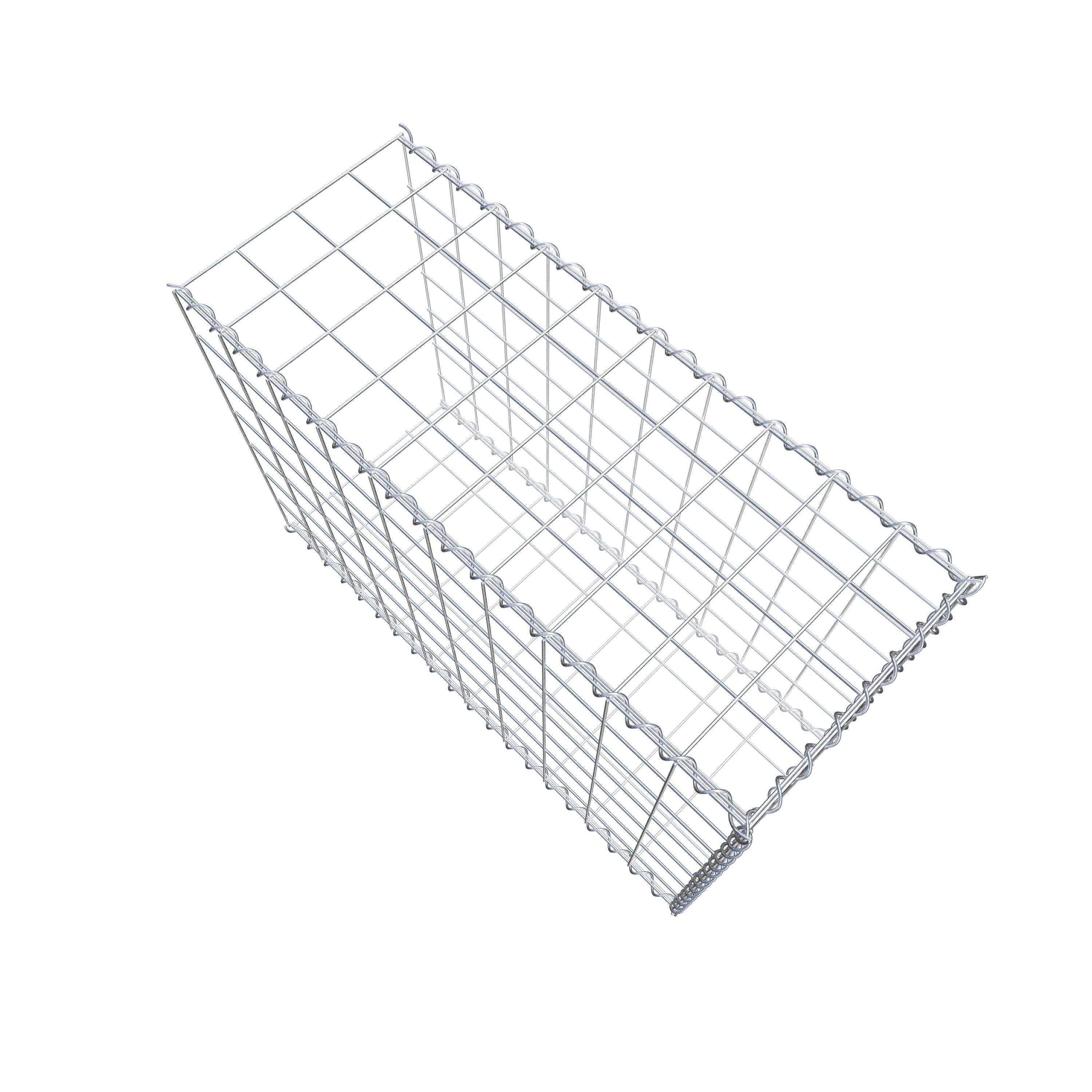 Opvokset gabion type 2 100 cm x 70 cm x 40 cm (L x H x D), maskestørrelse 10 cm x 10 cm, spiral