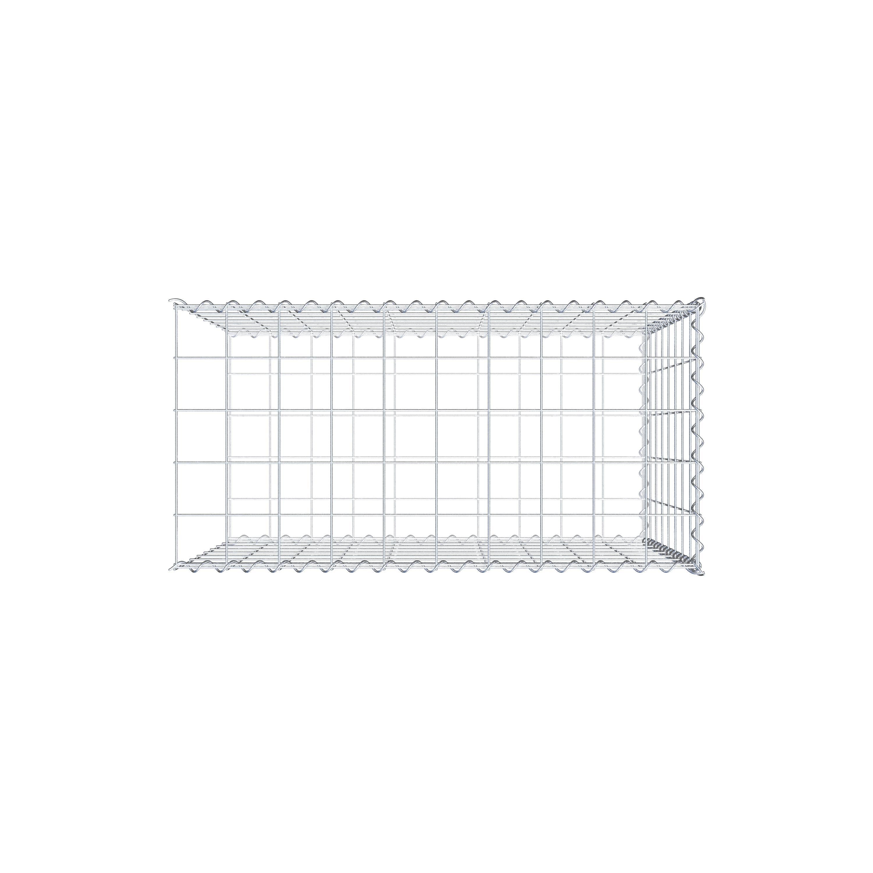 Opvokset gabion type 2 100 cm x 80 cm x 50 cm (L x H x D), maskestørrelse 10 cm x 10 cm, spiral