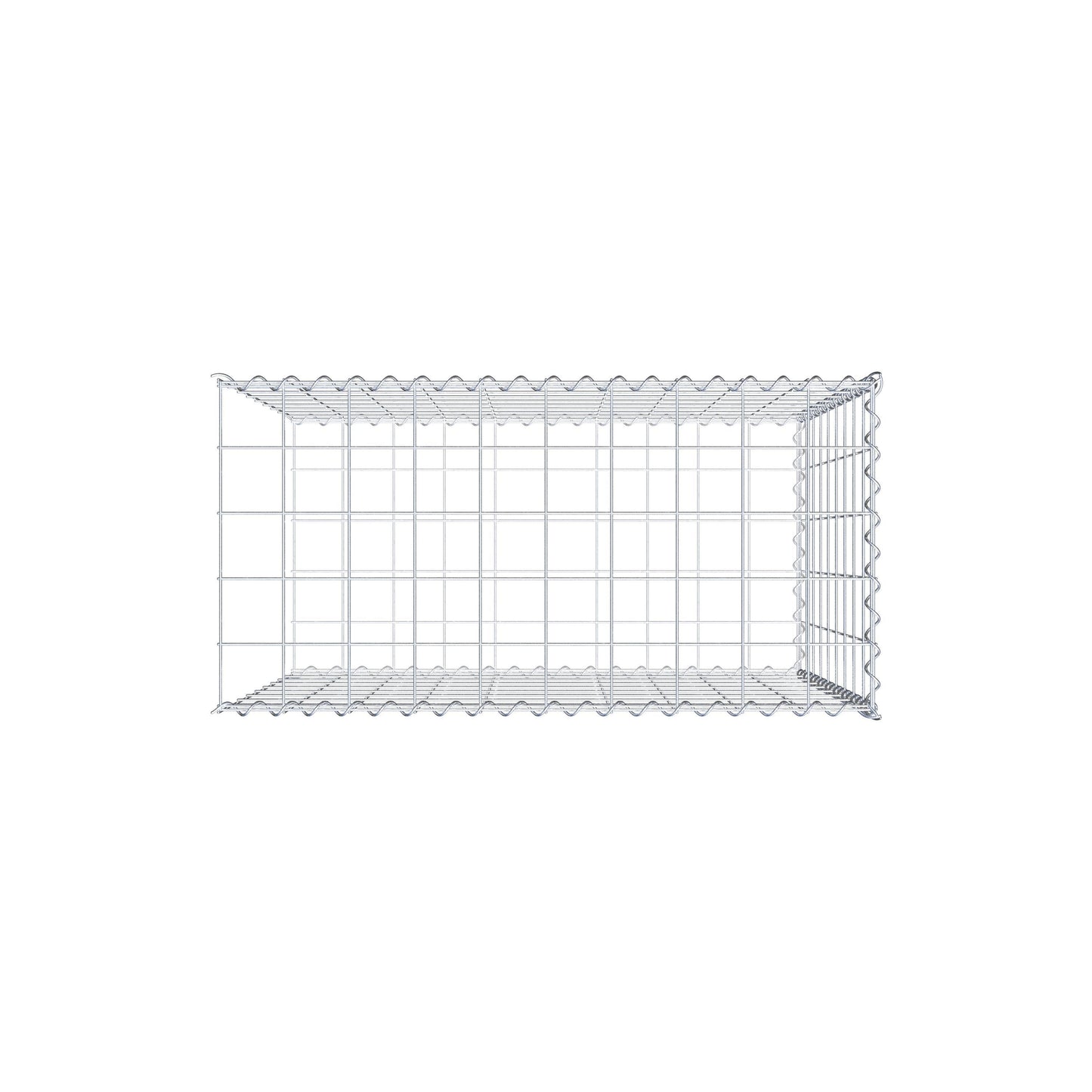 Grown-on gabion type 2 100 cm x 90 cm x 50 cm (L x H x D), mesh size 10 cm x 10 cm, spiral