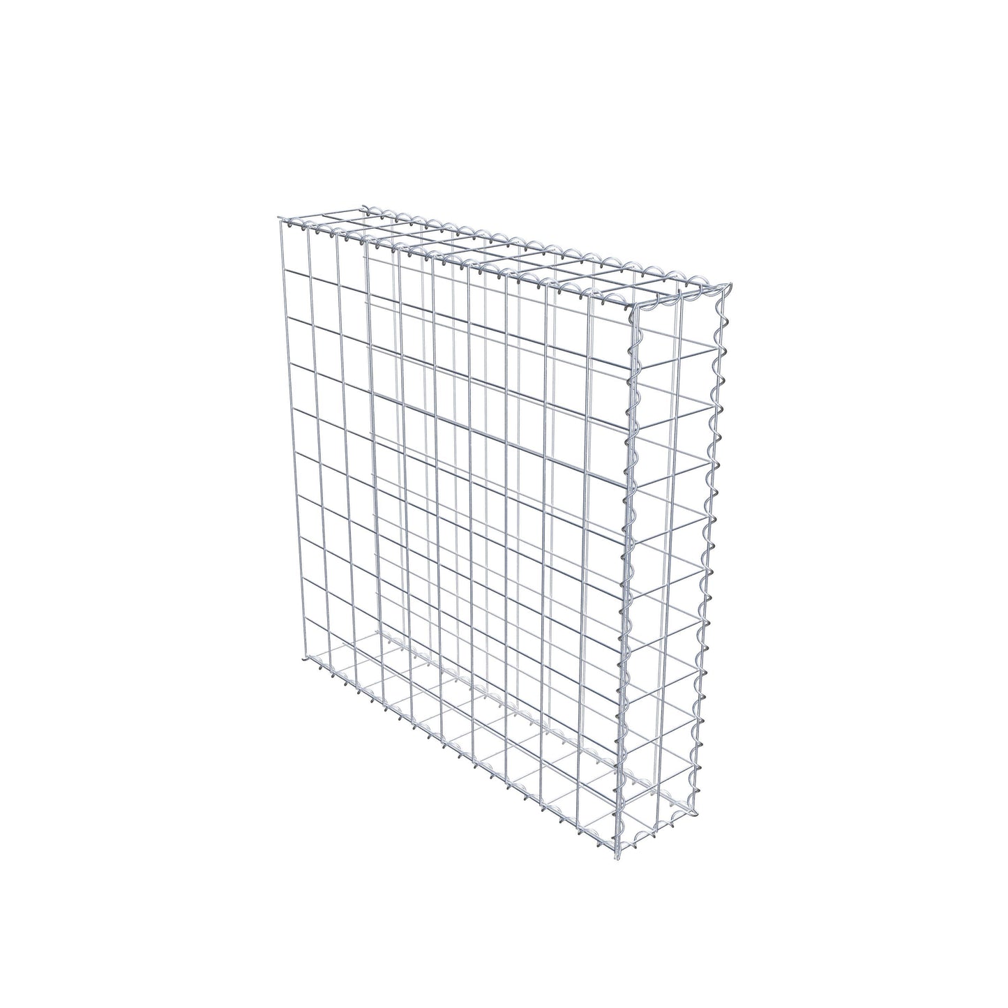 Gabion rapporté type 2 100 cm x 100 cm x 20 cm (L x H x P), mailles 10 cm x 10 cm, spirale