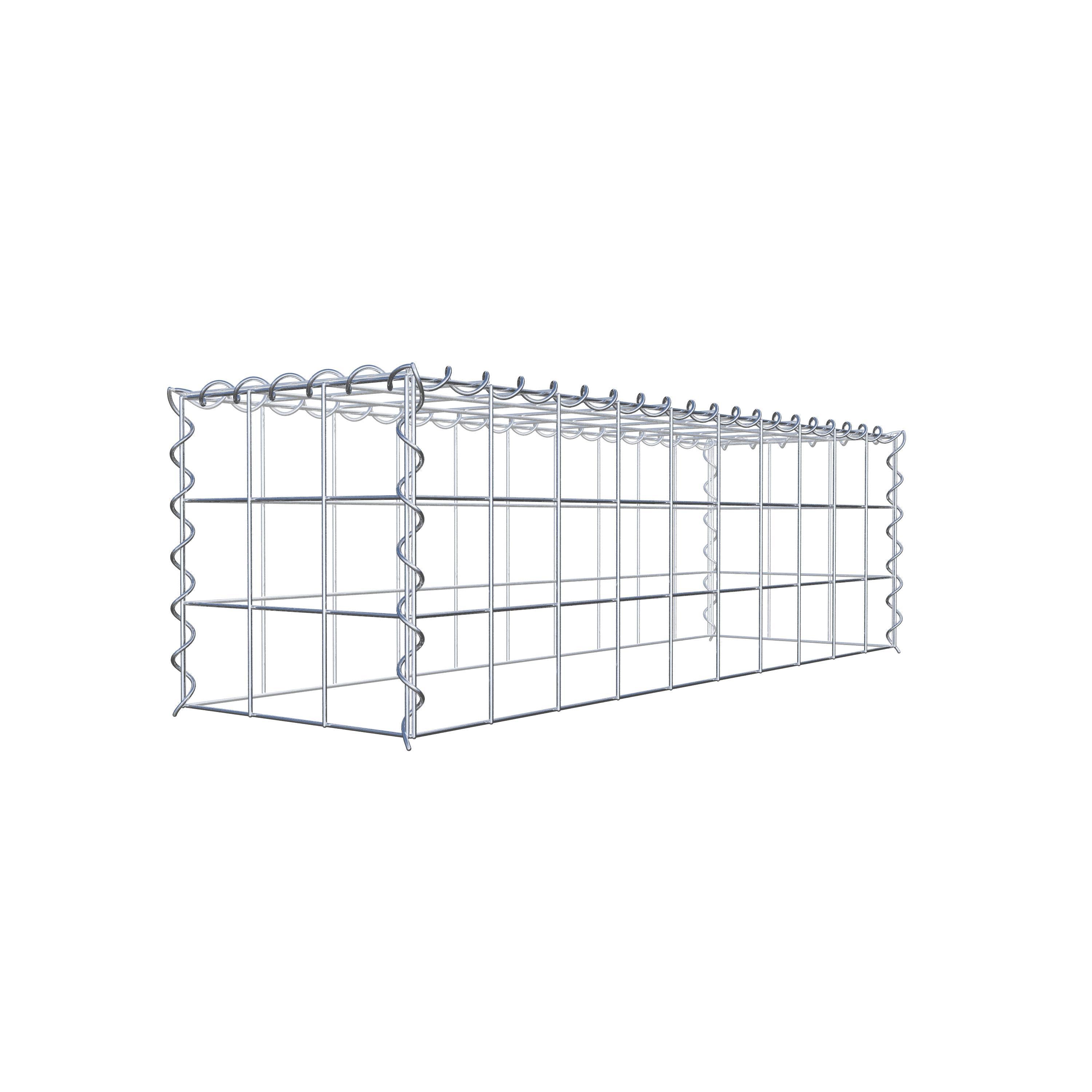 Opvokset gabion type 3 100 cm x 30 cm x 30 cm (L x H x D), maskestørrelse 10 cm x 10 cm, spiral