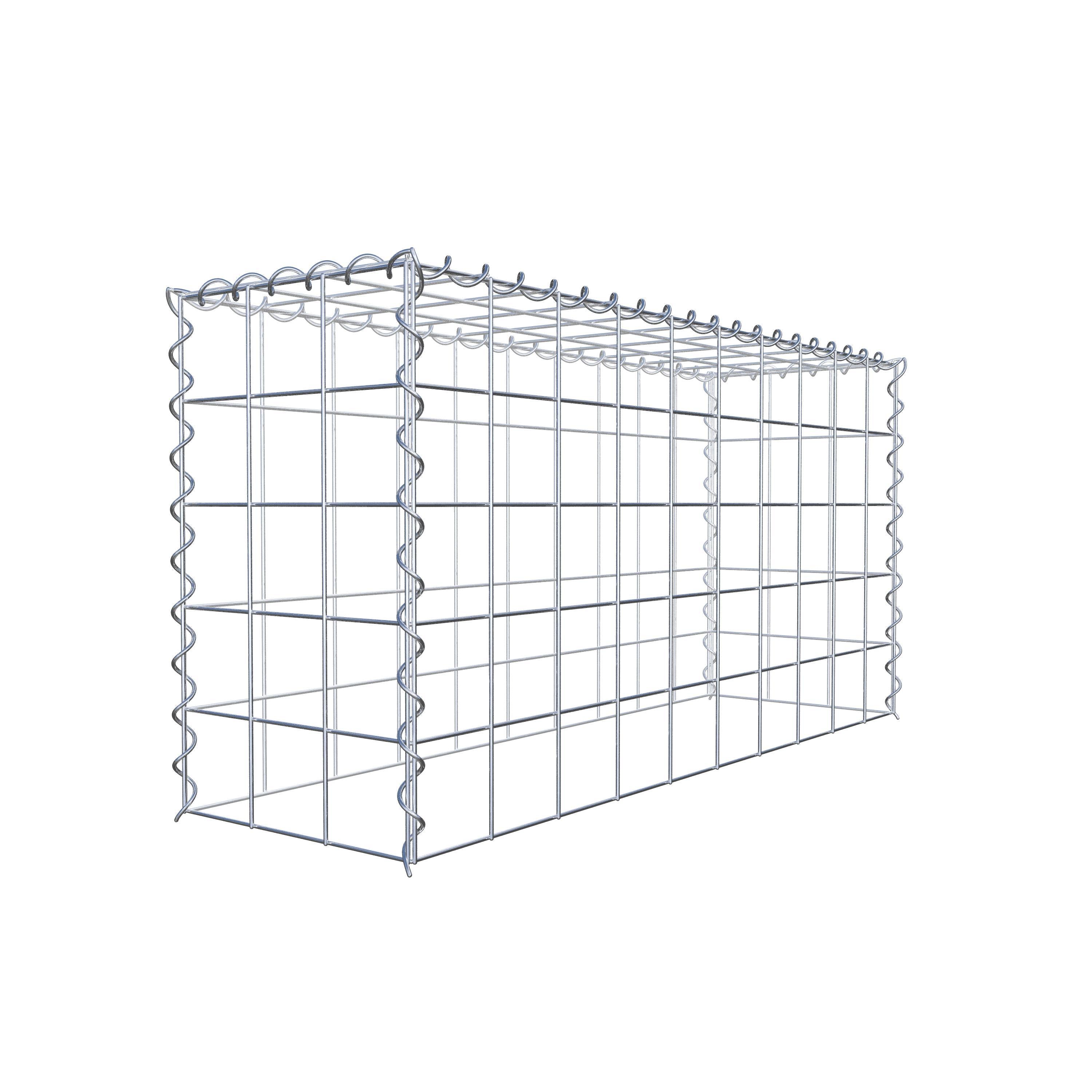 Opvokset gabion type 3 100 cm x 50 cm x 30 cm (L x H x D), maskestørrelse 10 cm x 10 cm, spiral