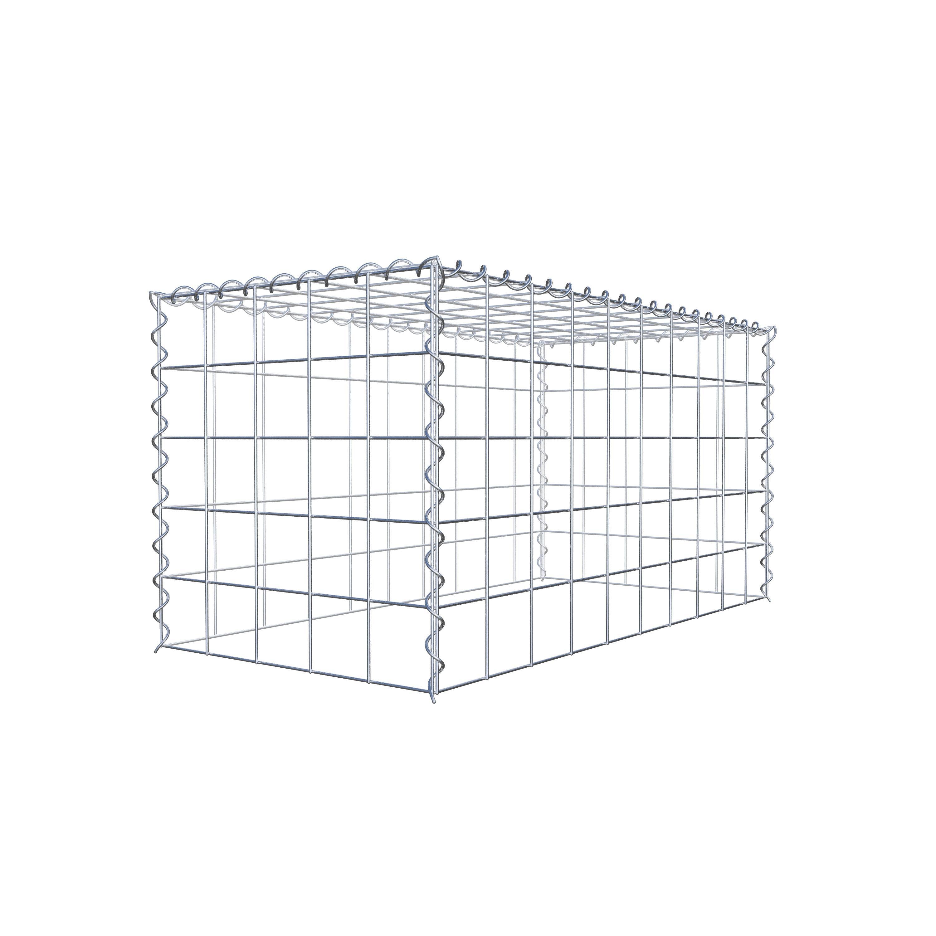 Aangegroeide schanskorf type 3 100 cm x 50 cm x 50 cm (L x H x D), maaswijdte 10 cm x 10 cm, spiraal