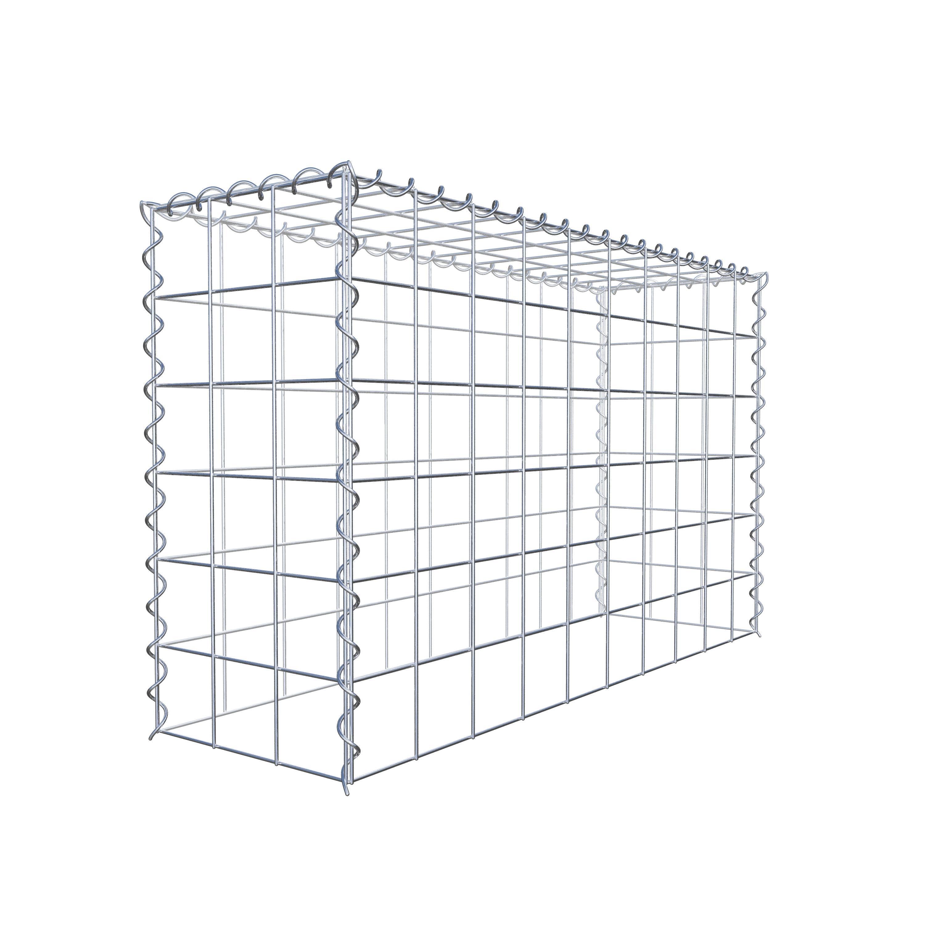 Opvokset gabion type 3 100 cm x 60 cm x 30 cm (L x H x D), maskestørrelse 10 cm x 10 cm, spiral