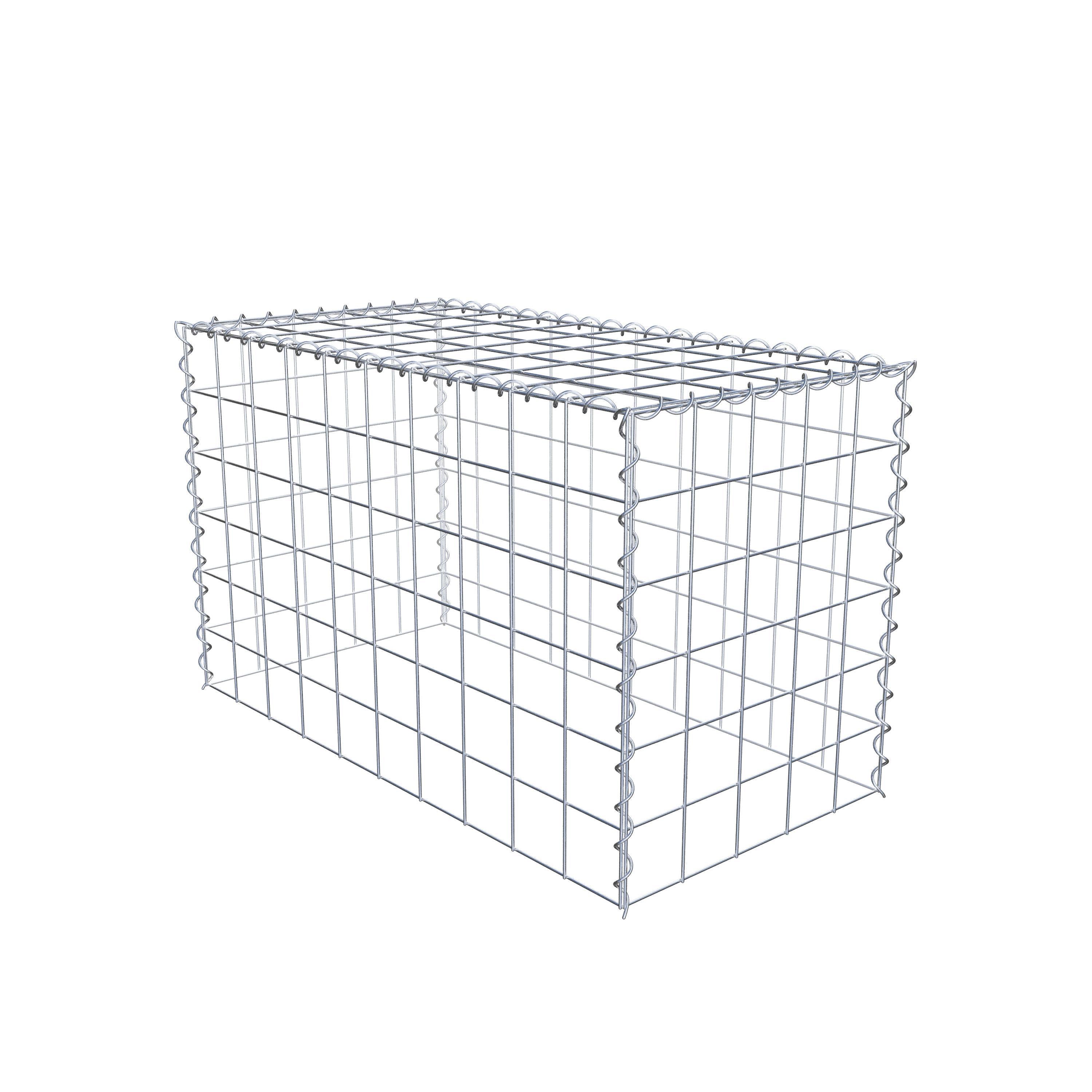 Opvokset gabion type 3 100 cm x 60 cm x 50 cm (L x H x D), maskestørrelse 10 cm x 10 cm, spiral