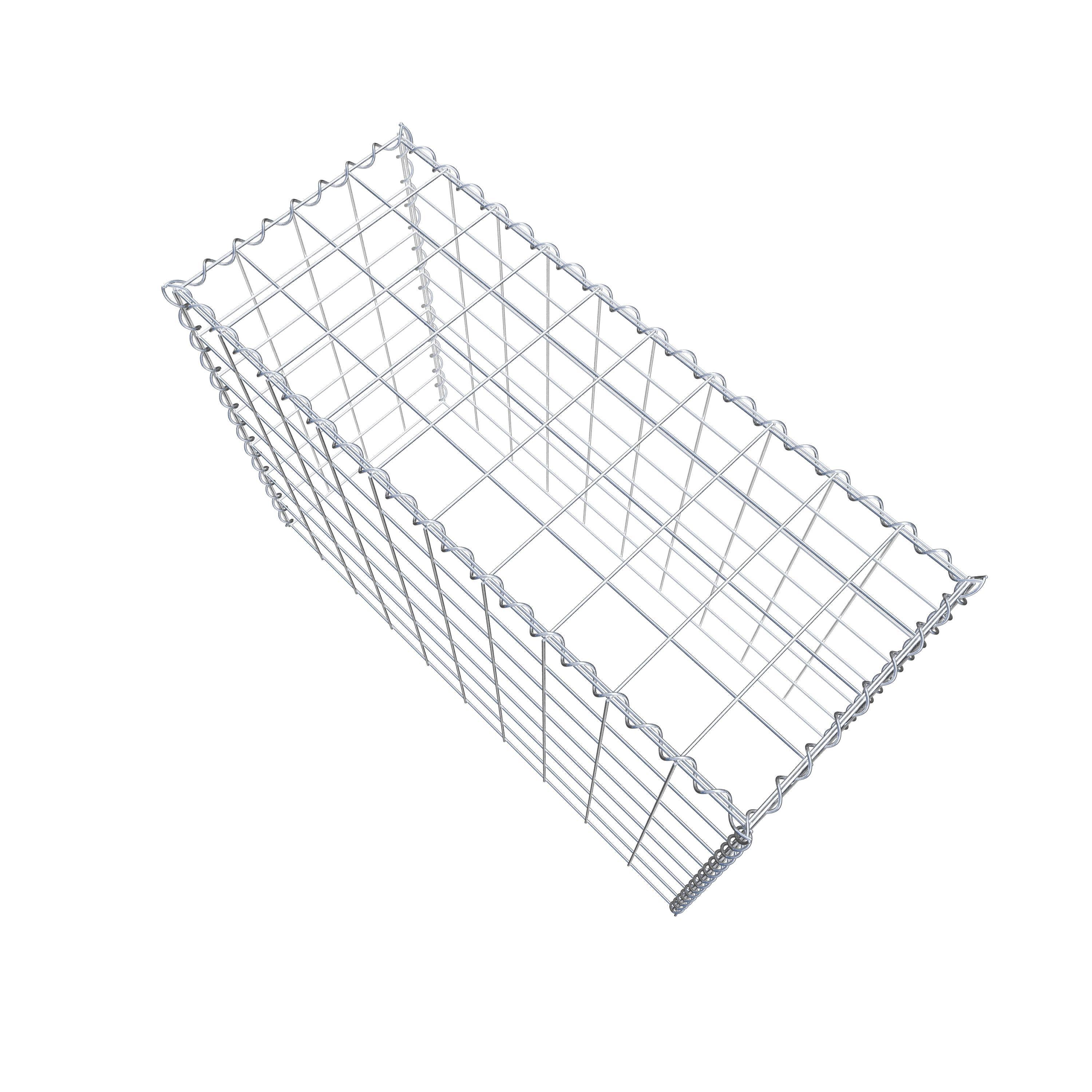 Opvokset gabion type 3 100 cm x 70 cm x 40 cm (L x H x D), maskestørrelse 10 cm x 10 cm, spiral