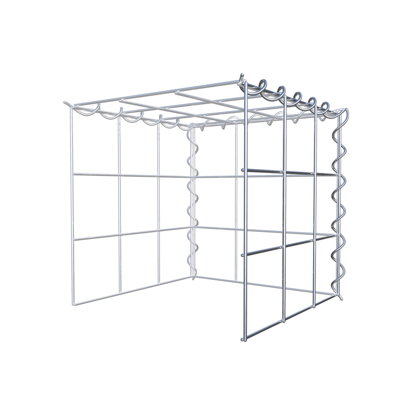 Gavión adulto tipo 4 30 cm x 30 cm x 30 cm (largo x alto x profundidad), tamaño de malla 10 cm x 10 cm, espiral