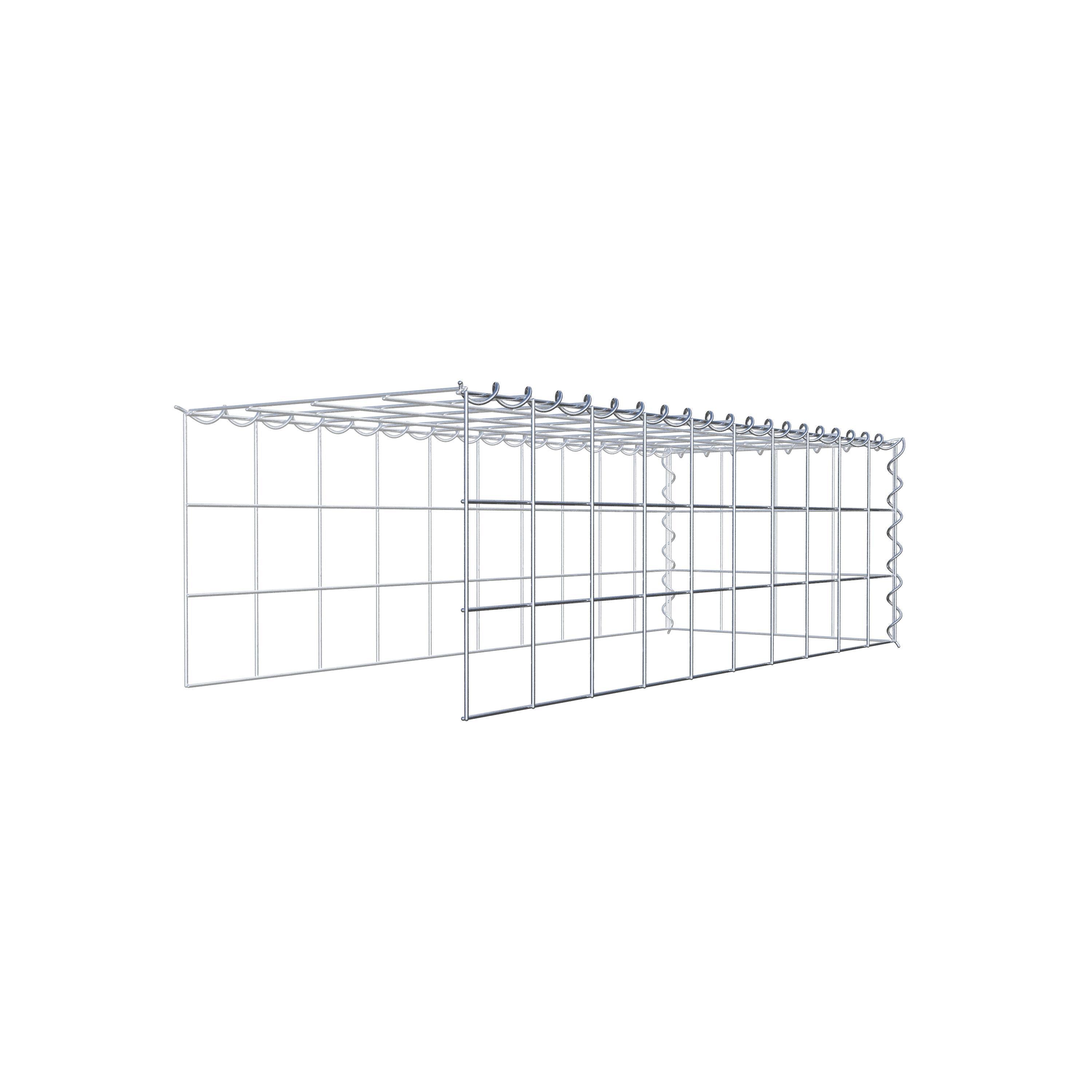 Opvokset gabion type 4 100 cm x 30 cm x 40 cm (L x H x D), maskestørrelse 10 cm x 10 cm, spiral