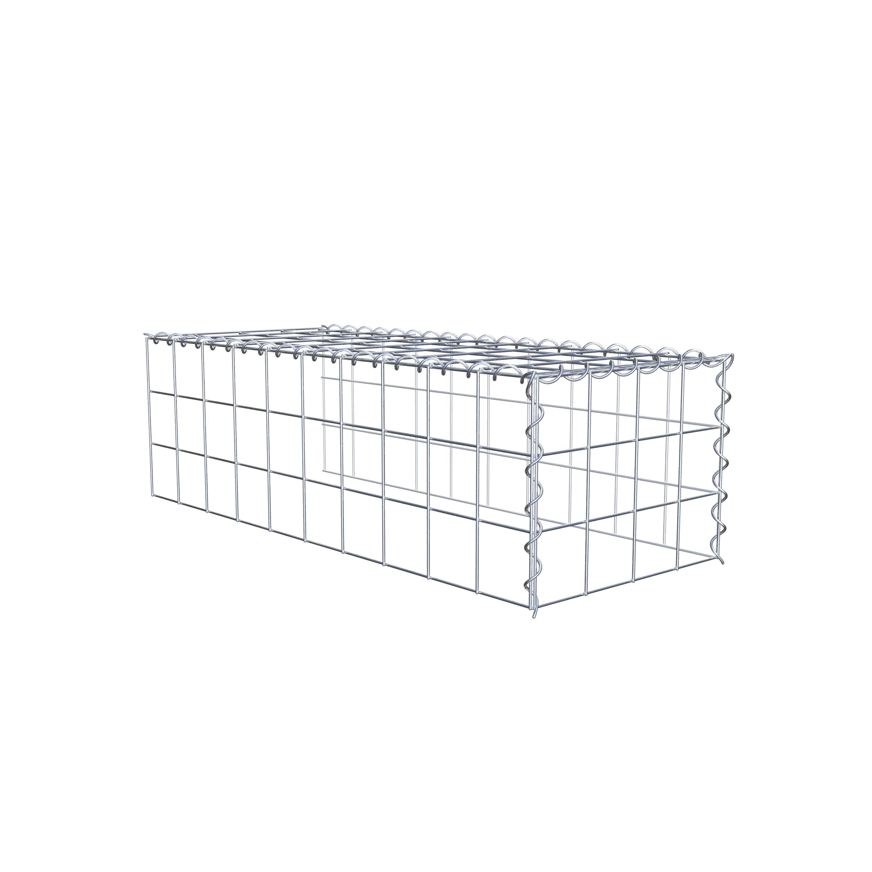 Opvokset gabion type 4 100 cm x 30 cm x 40 cm (L x H x D), maskestørrelse 10 cm x 10 cm, spiral