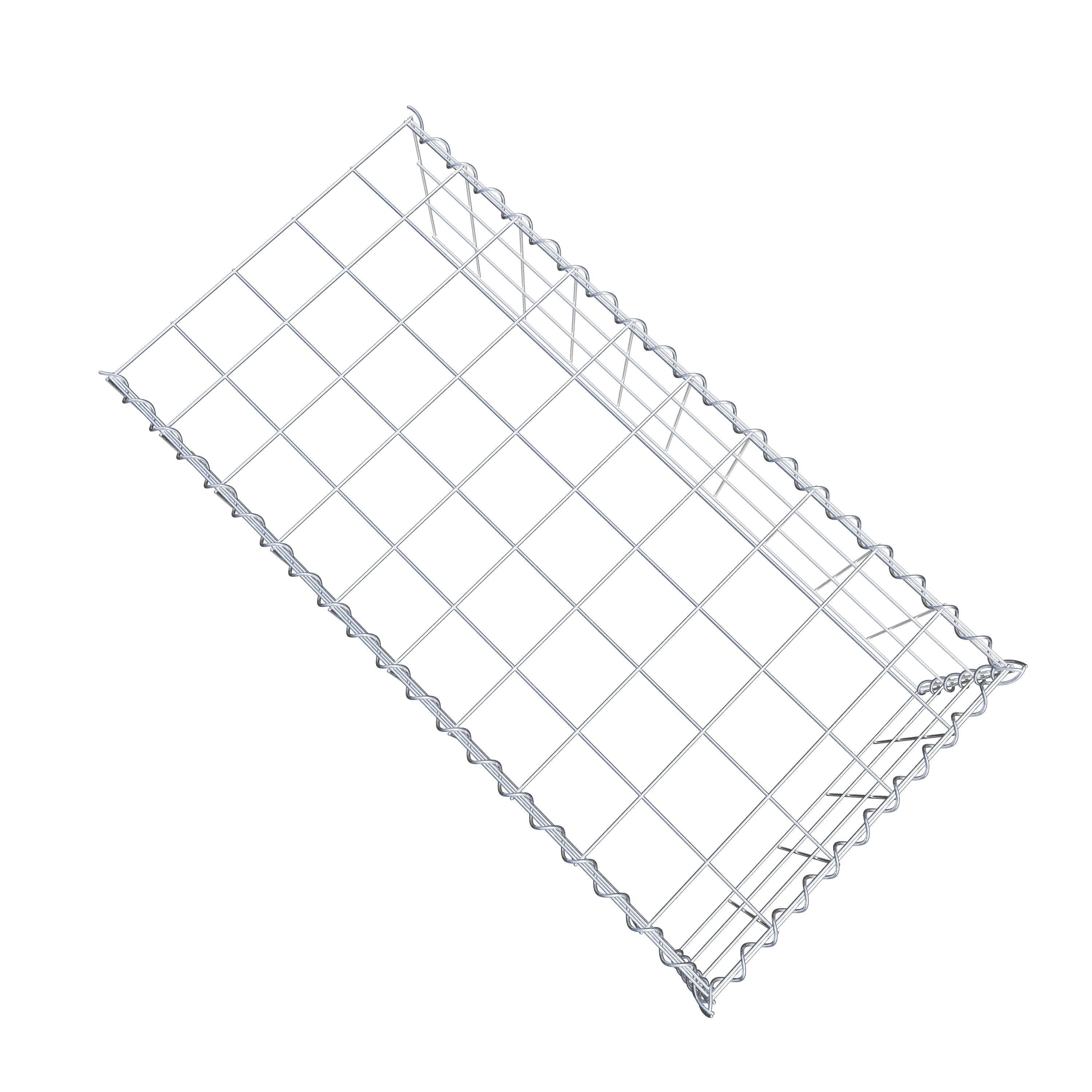 Opvokset gabion type 4 100 cm x 30 cm x 50 cm (L x H x D), maskestørrelse 10 cm x 10 cm, spiral