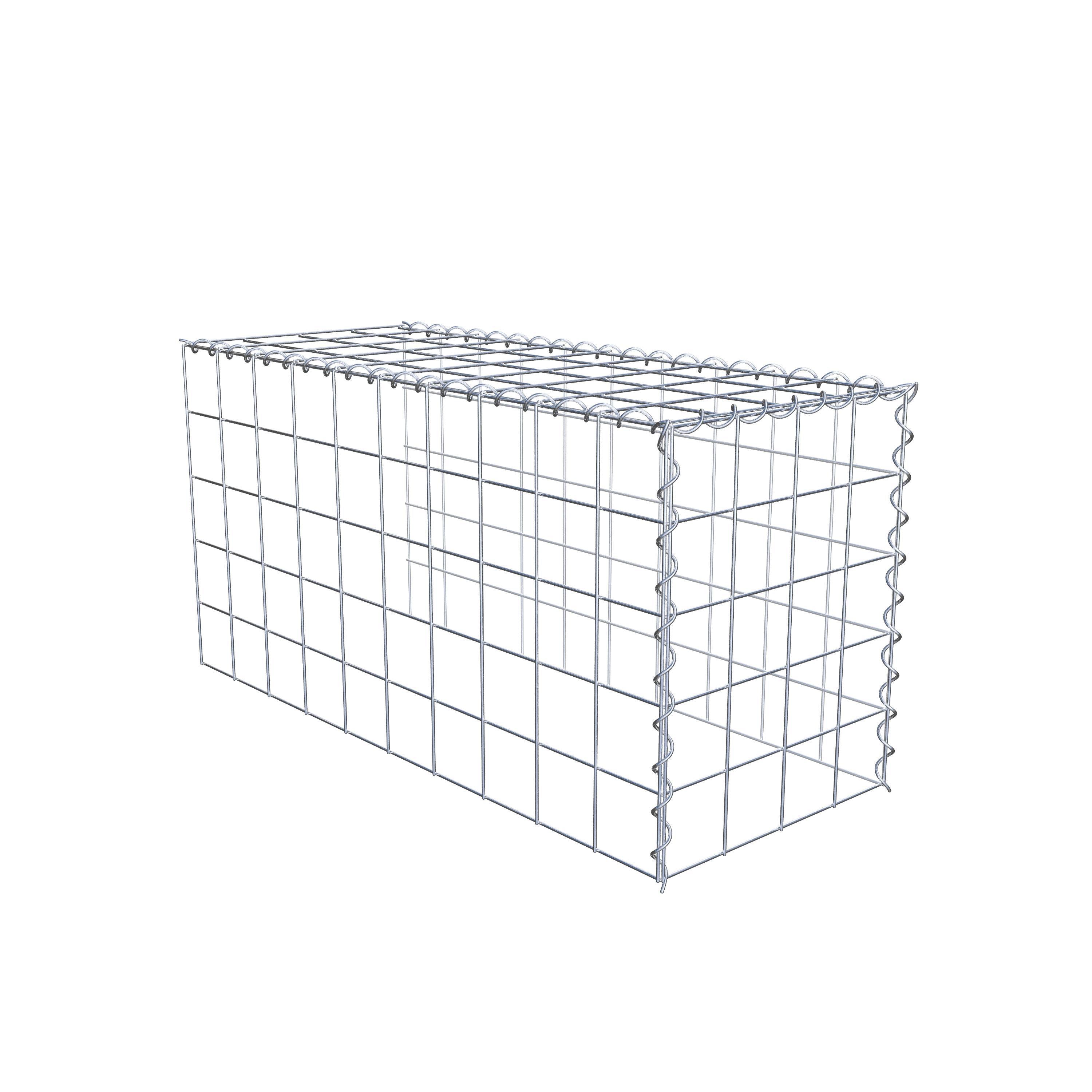 Opvokset gabion type 4 100 cm x 50 cm x 40 cm (L x H x D), maskestørrelse 10 cm x 10 cm, spiral