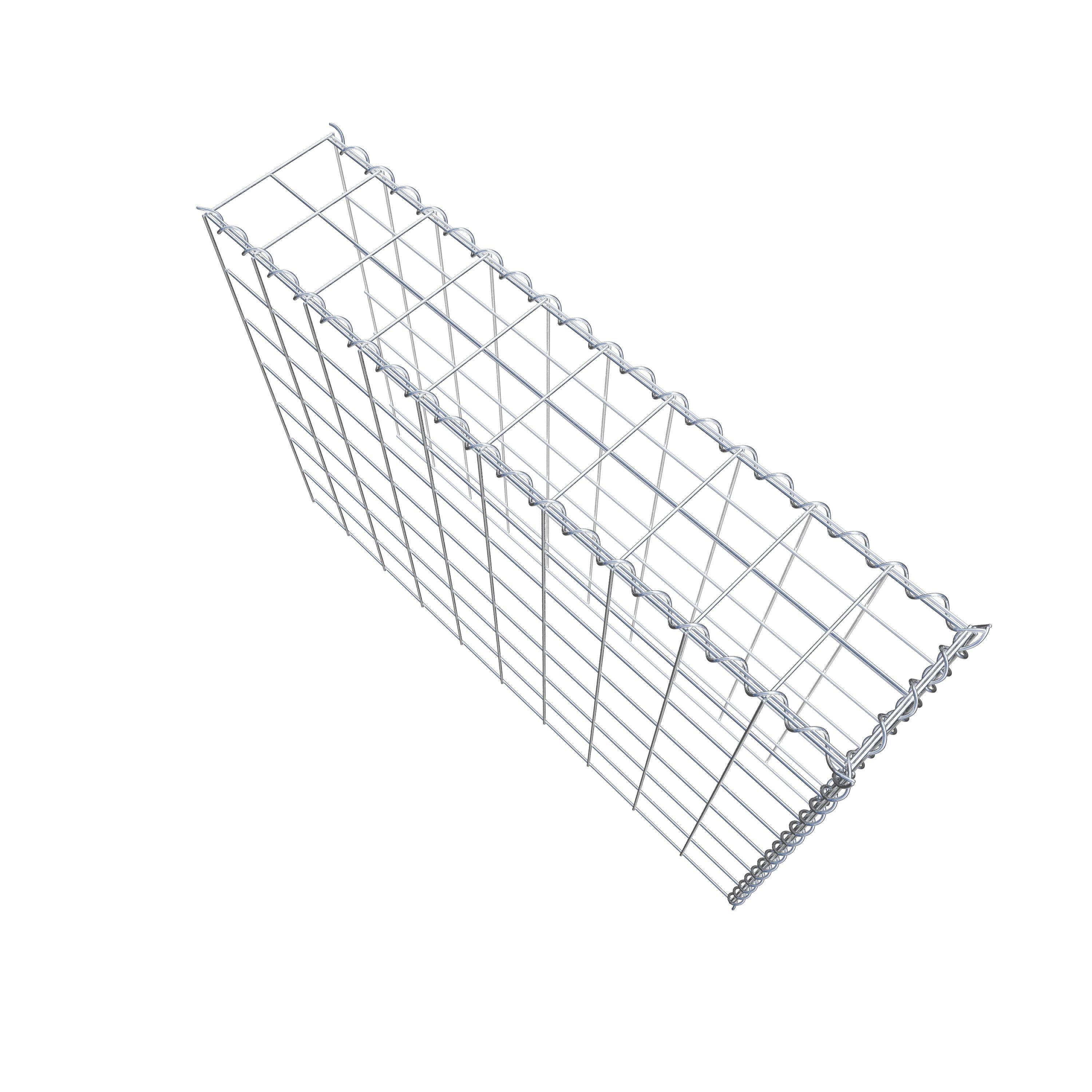 Opvokset gabion type 4 100 cm x 70 cm x 20 cm (L x H x D), maskestørrelse 10 cm x 10 cm, spiral