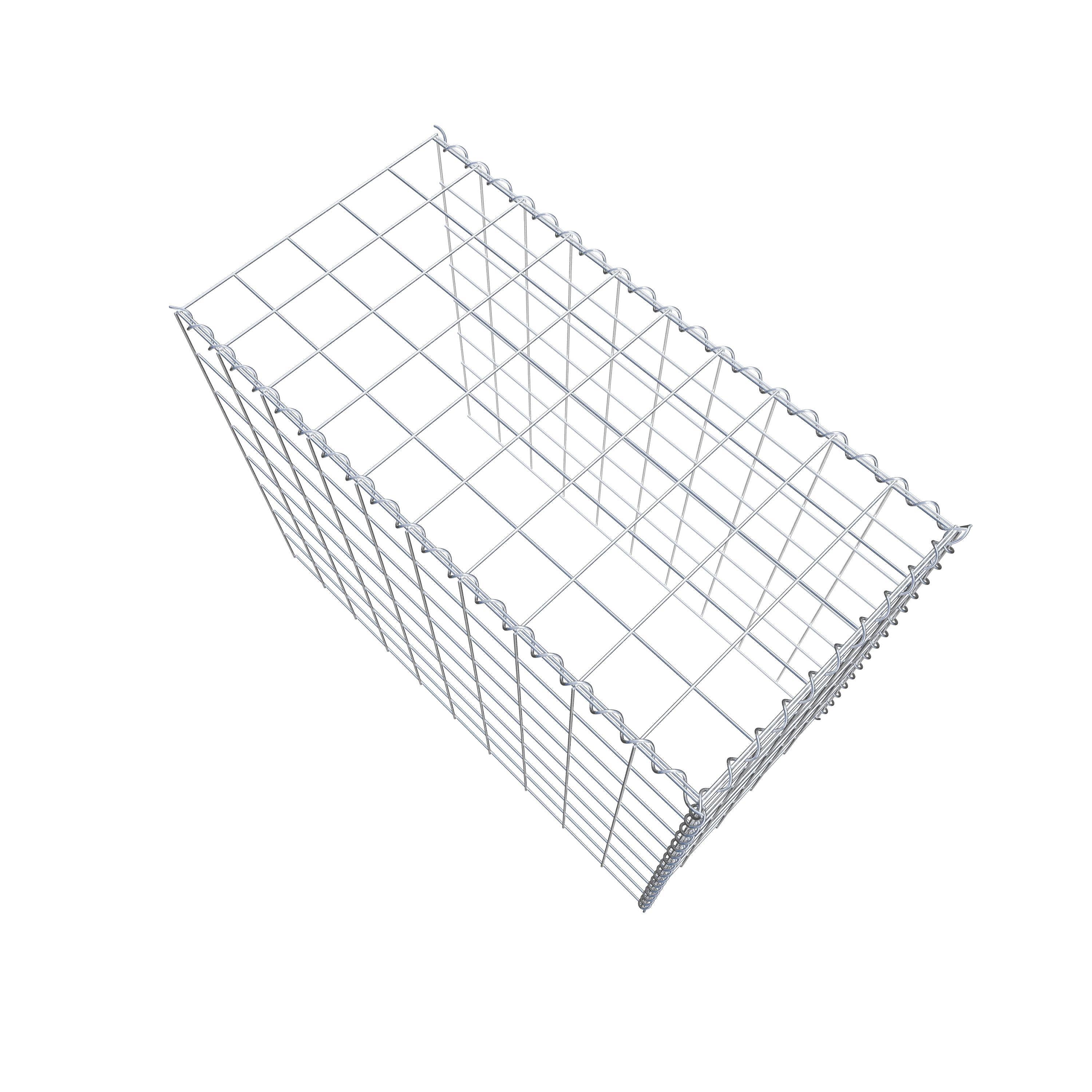 Opvokset gabion type 4 100 cm x 80 cm x 50 cm (L x H x D), maskestørrelse 10 cm x 10 cm, spiral