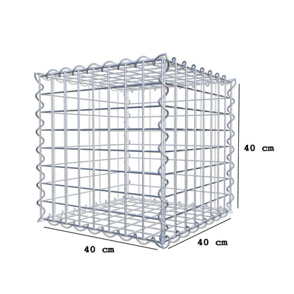 Gabion 40 cm x 40 cm x 40 cm (L x H x D), mesh size 5 cm x 5 cm, spiral