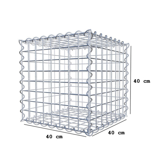 Gabion 40 cm x 40 cm x 40 cm (L x H x D), maskstorlek 5 cm x 5 cm, spiral