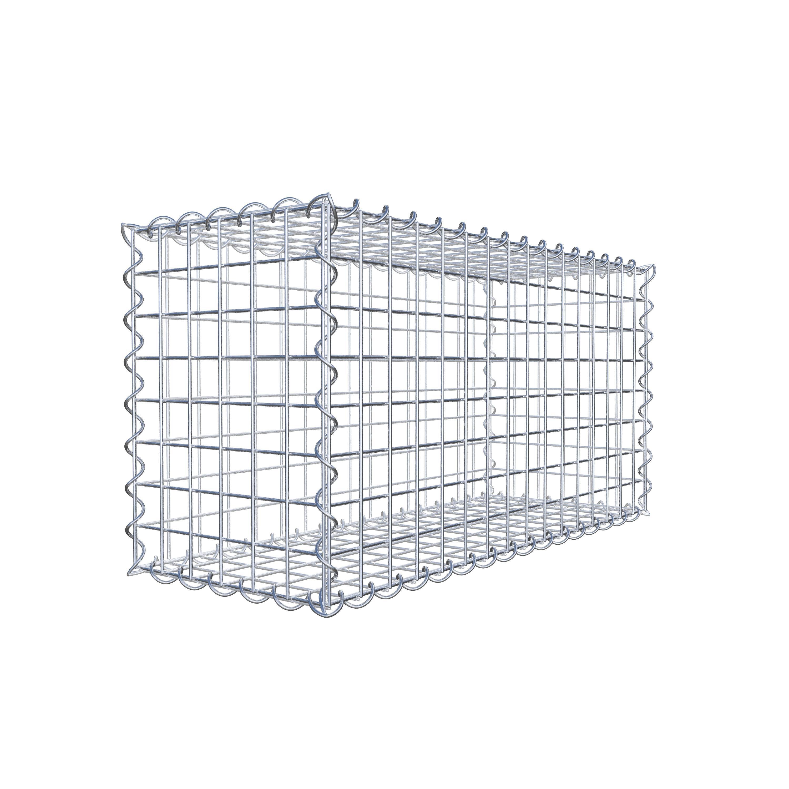 Schanskorf 80 cm x 40 cm x 30 cm (L x H x D), maaswijdte 5 cm x 5 cm, spiraalvormig