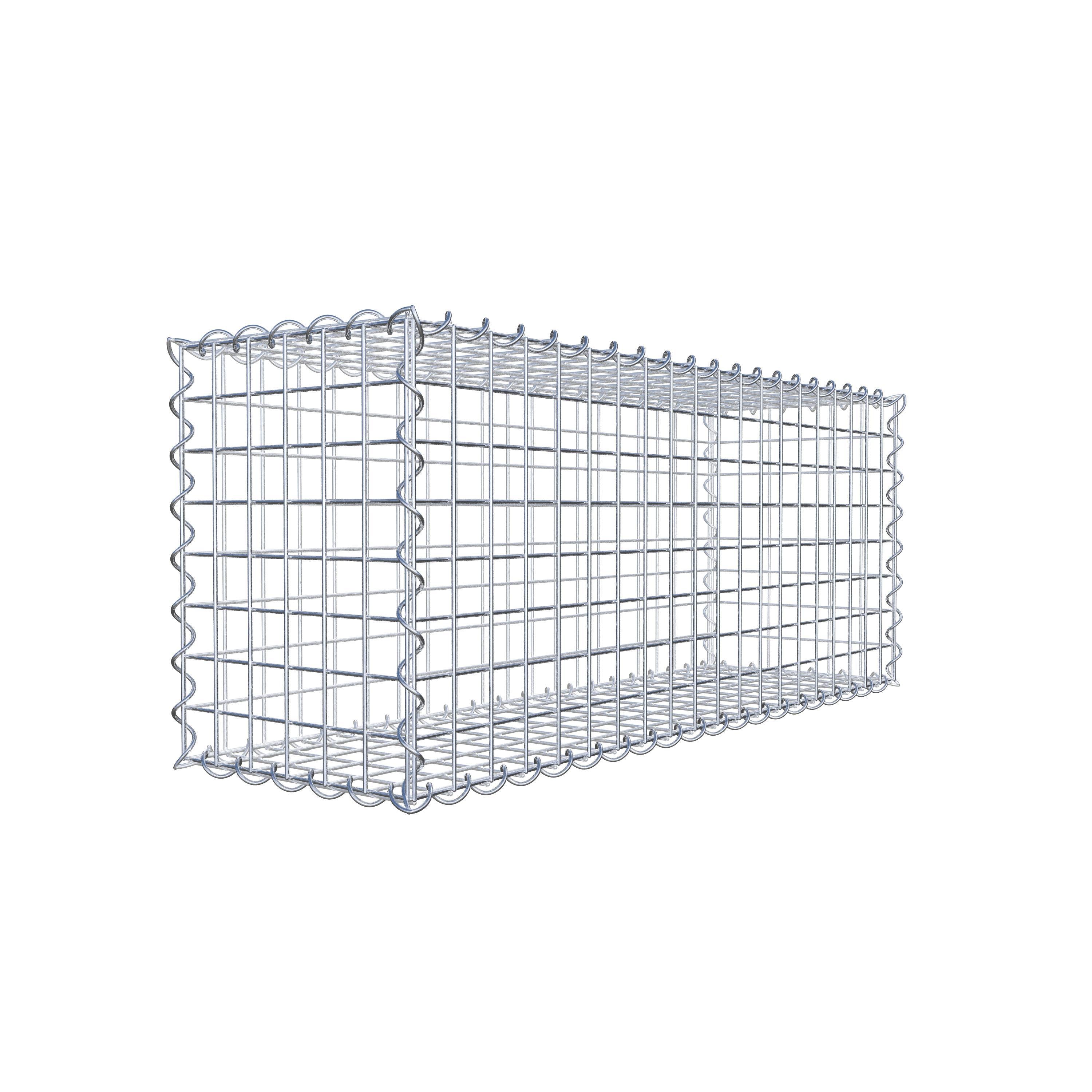 Schanskorf 100 cm x 40 cm x 30 cm (L x H x D), maaswijdte 5 cm x 5 cm, spiraalvormig