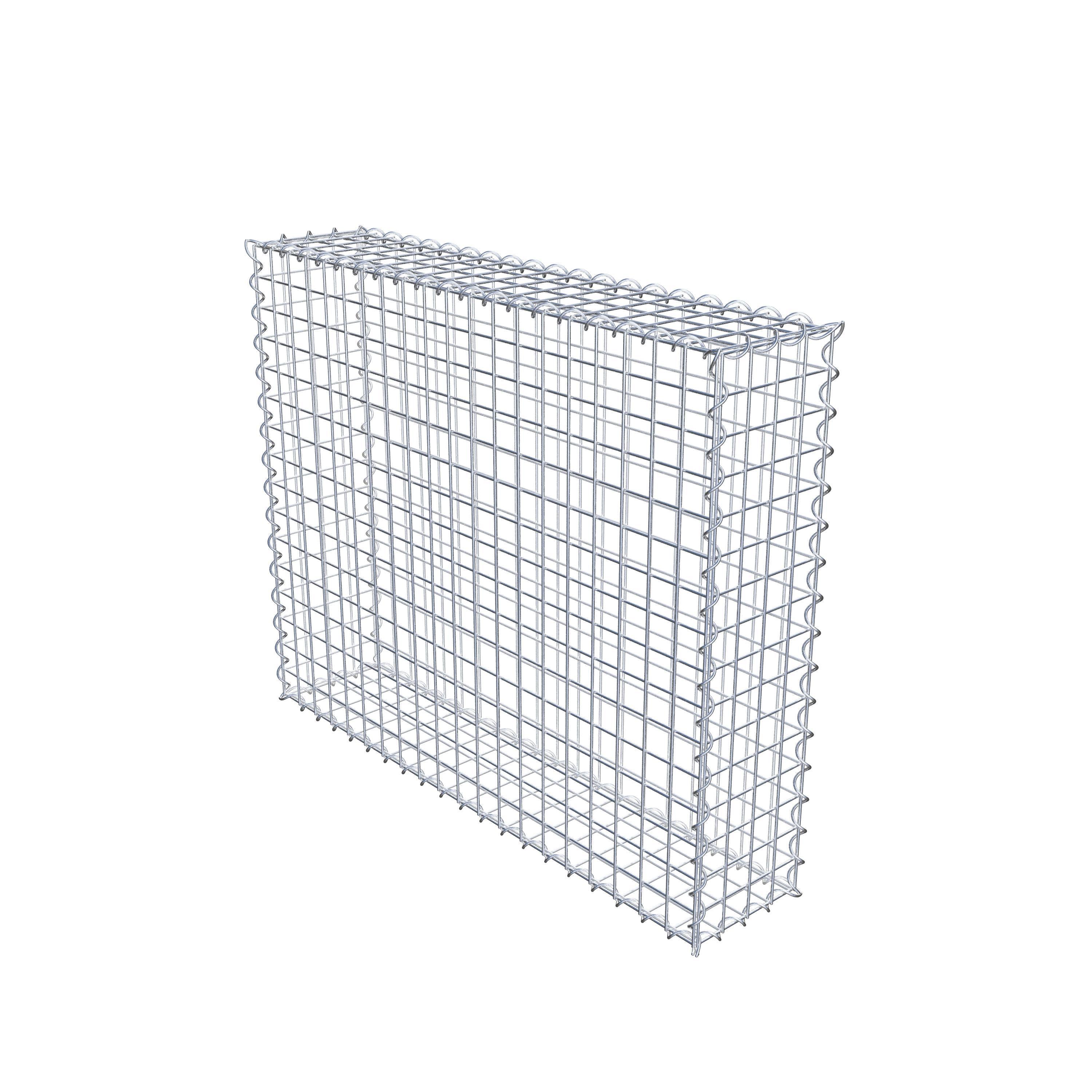 Schanskorf 100 cm x 80 cm x 20 cm (L x H x D), maaswijdte 5 cm x 5 cm, spiraalvormig