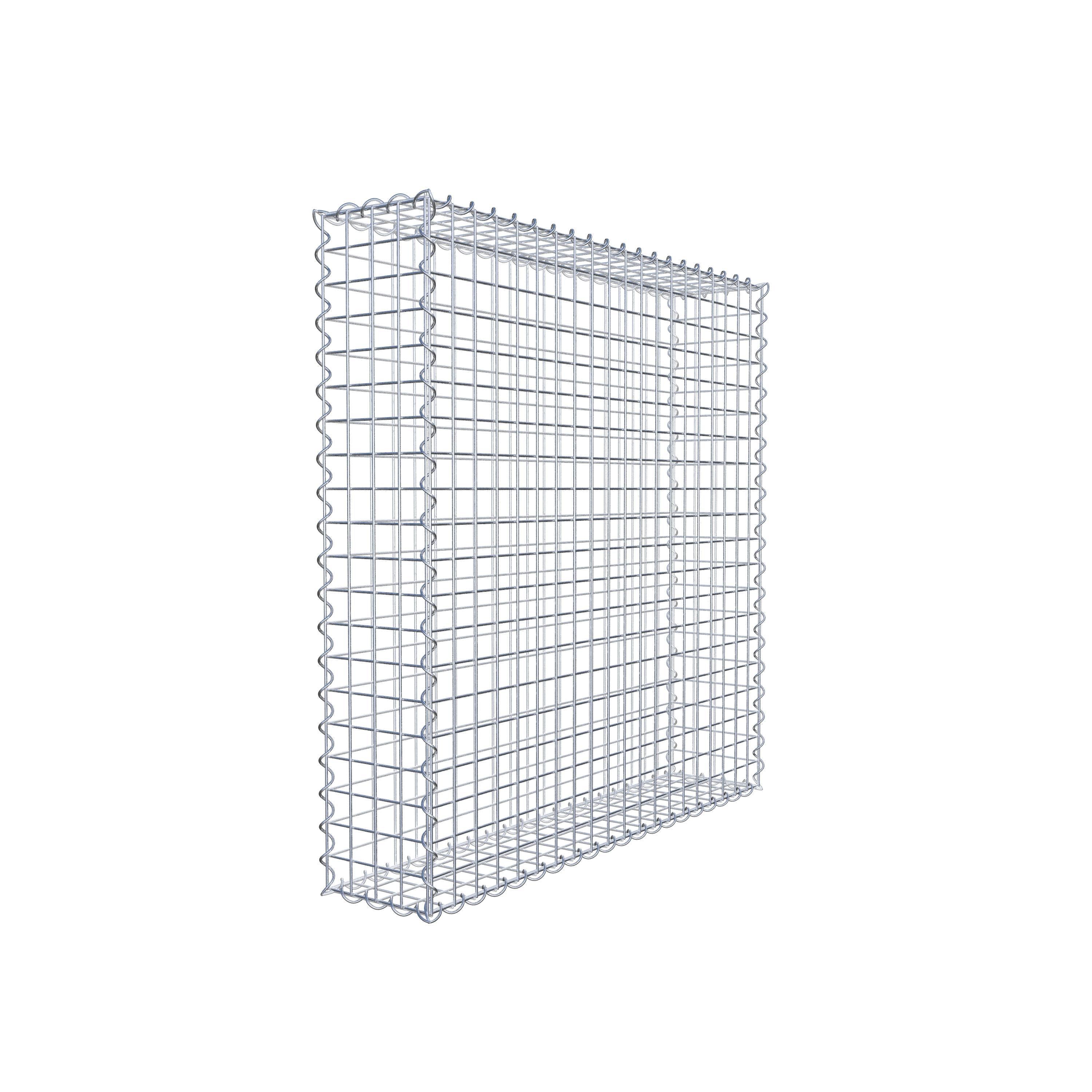 Schanskorf 100 cm x 100 cm x 20 cm (L x H x D), maaswijdte 5 cm x 5 cm, spiraalvormig