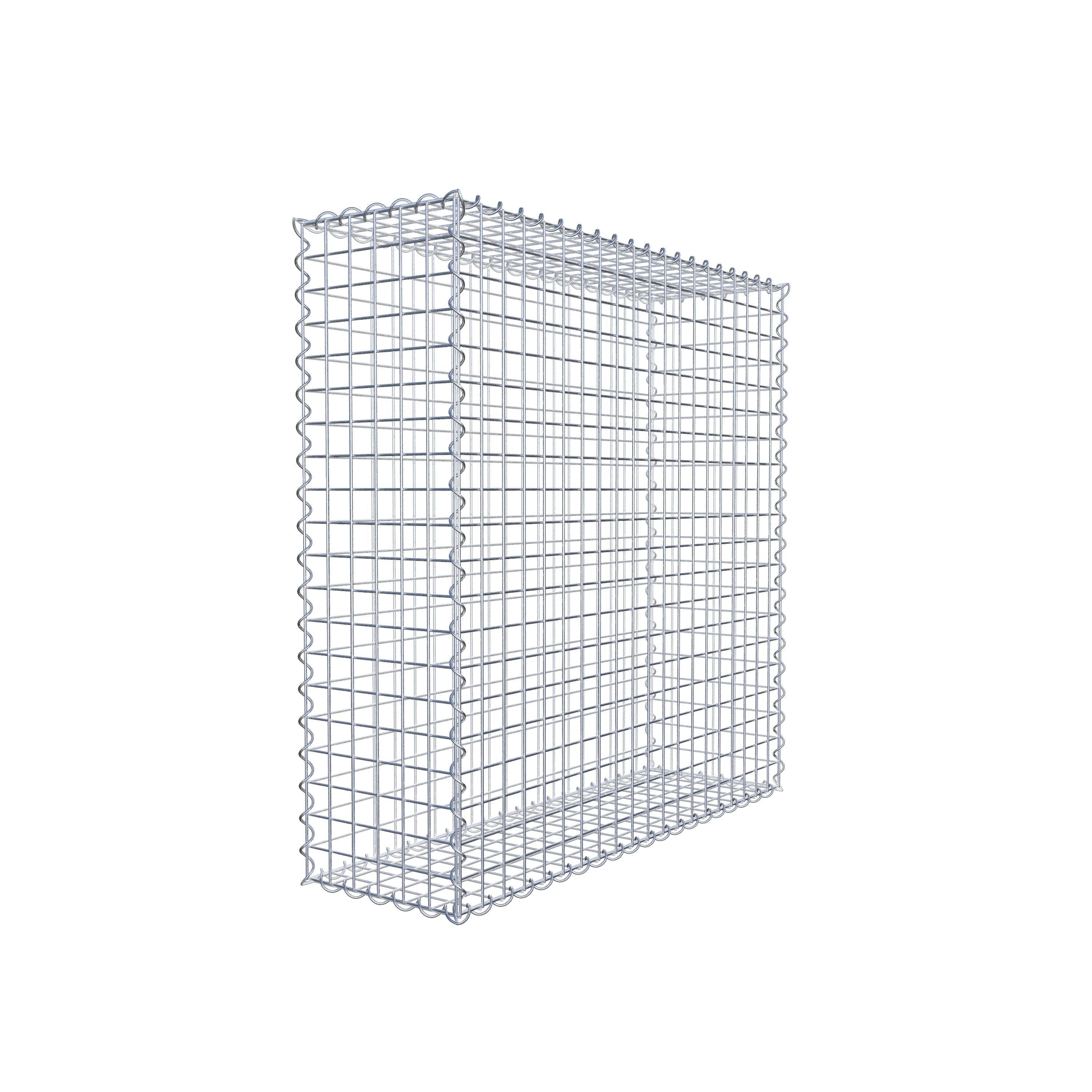 Schanskorf 100 cm x 100 cm x 30 cm (L x H x D), maaswijdte 5 cm x 5 cm, spiraalvormig