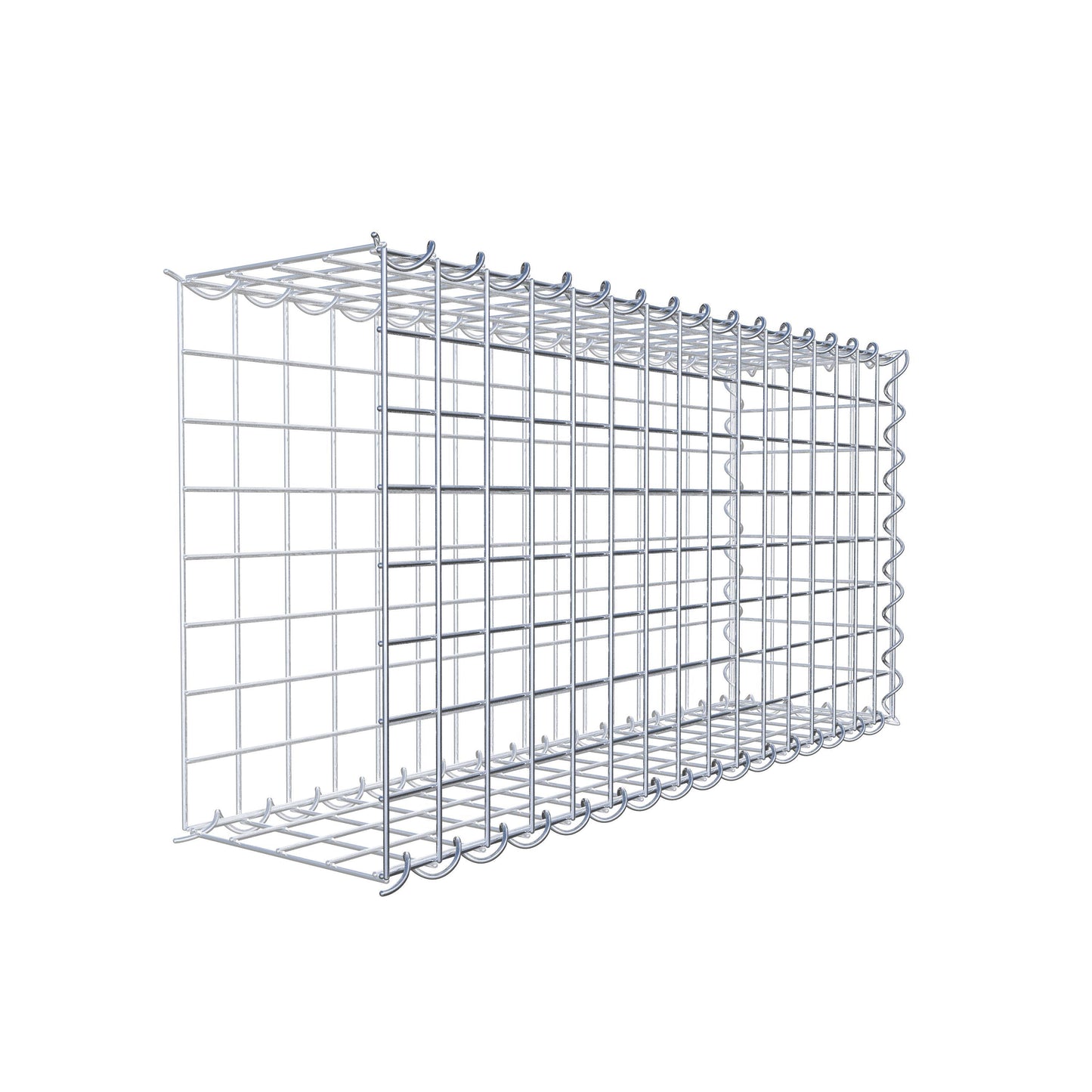 Monteret gabion type 2 80 cm x 40 cm x 20 cm (L x H x D), maskestørrelse 5 cm x 5 cm, spiral