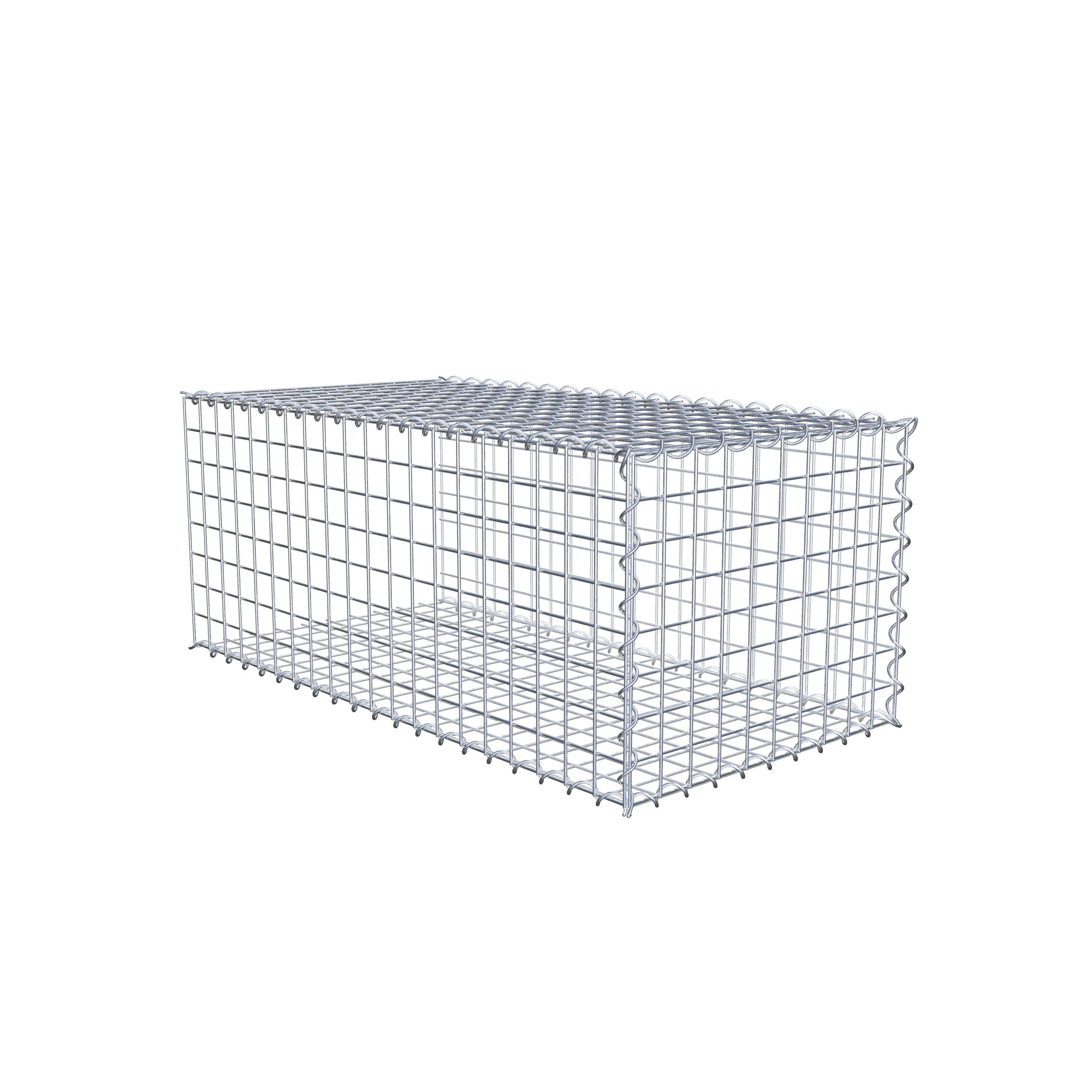 Opvokset gabion type 2 100 cm x 40 cm x 50 cm (L x H x D), maskestørrelse 5 cm x 5 cm, spiral