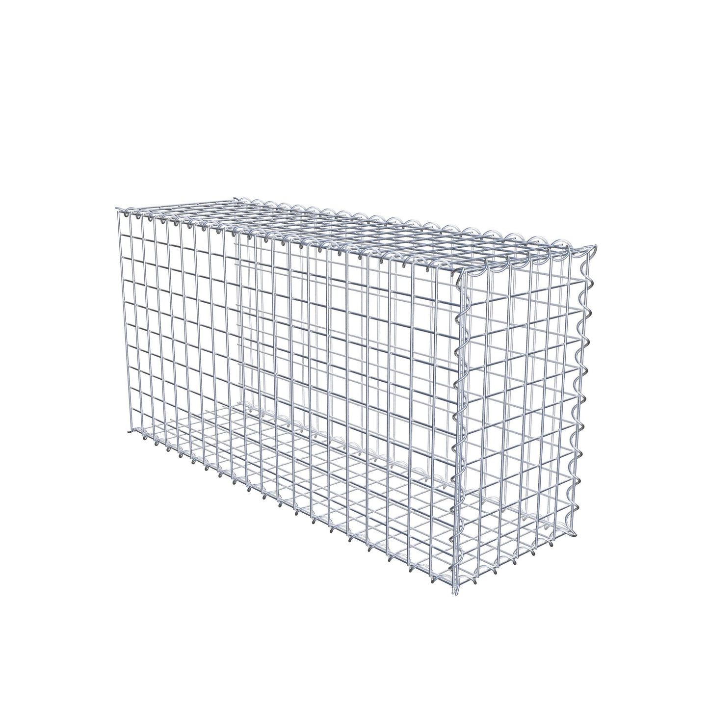 Udvokset gabion type 2 100 cm x 50 cm x 30 cm (L x H x D), maskestørrelse 5 cm x 5 cm, spiral