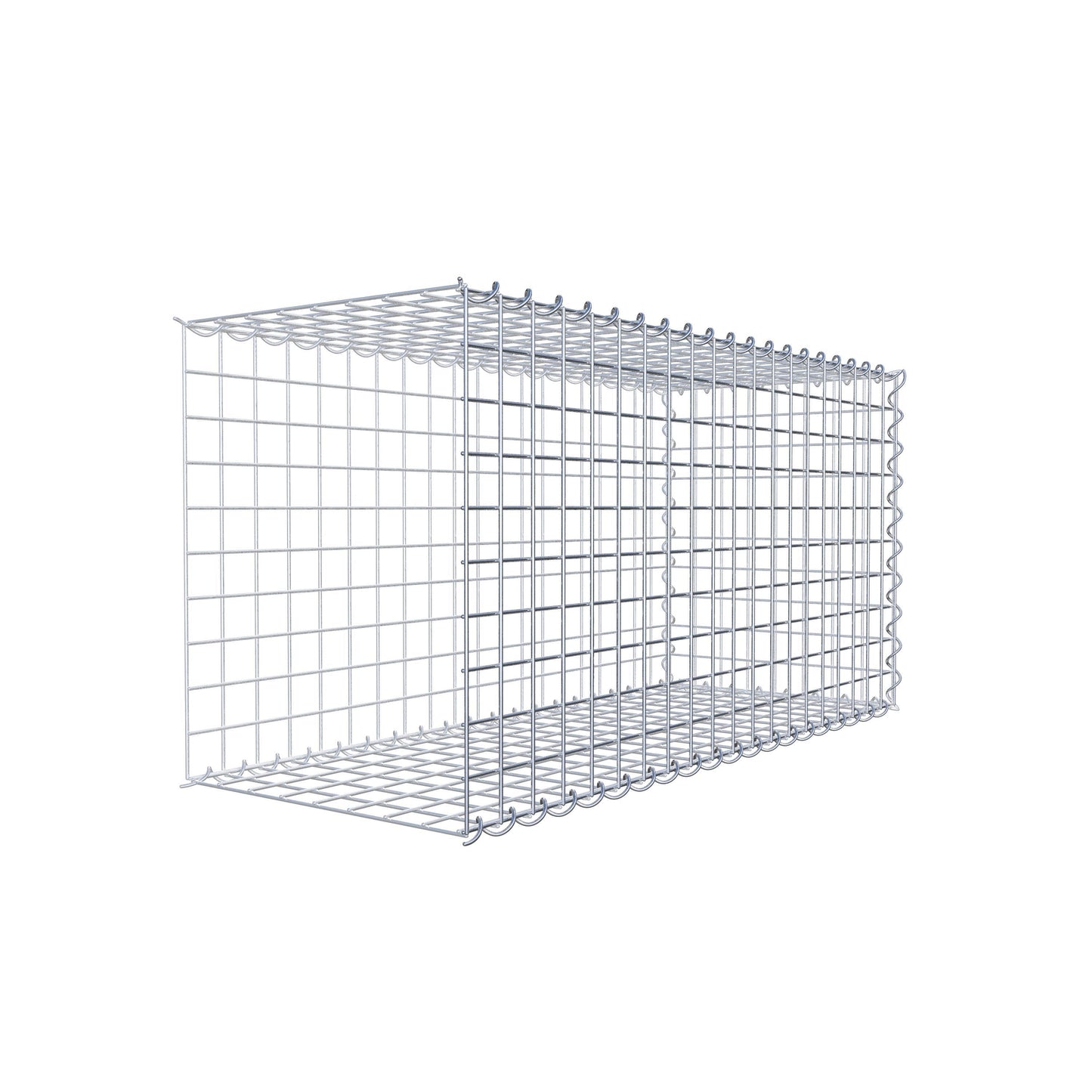 Opvokset gabion type 2 100 cm x 50 cm x 40 cm (L x H x D), maskestørrelse 5 cm x 5 cm, spiral