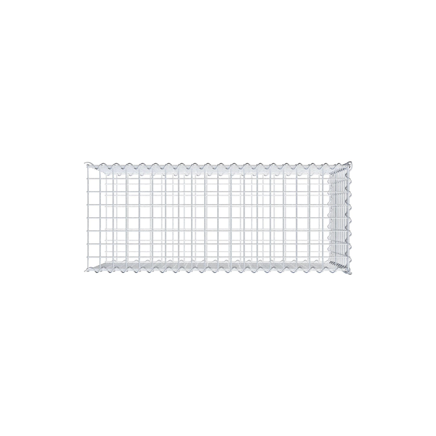 Opvokset gabion type 2 100 cm x 50 cm x 40 cm (L x H x D), maskestørrelse 5 cm x 5 cm, spiral