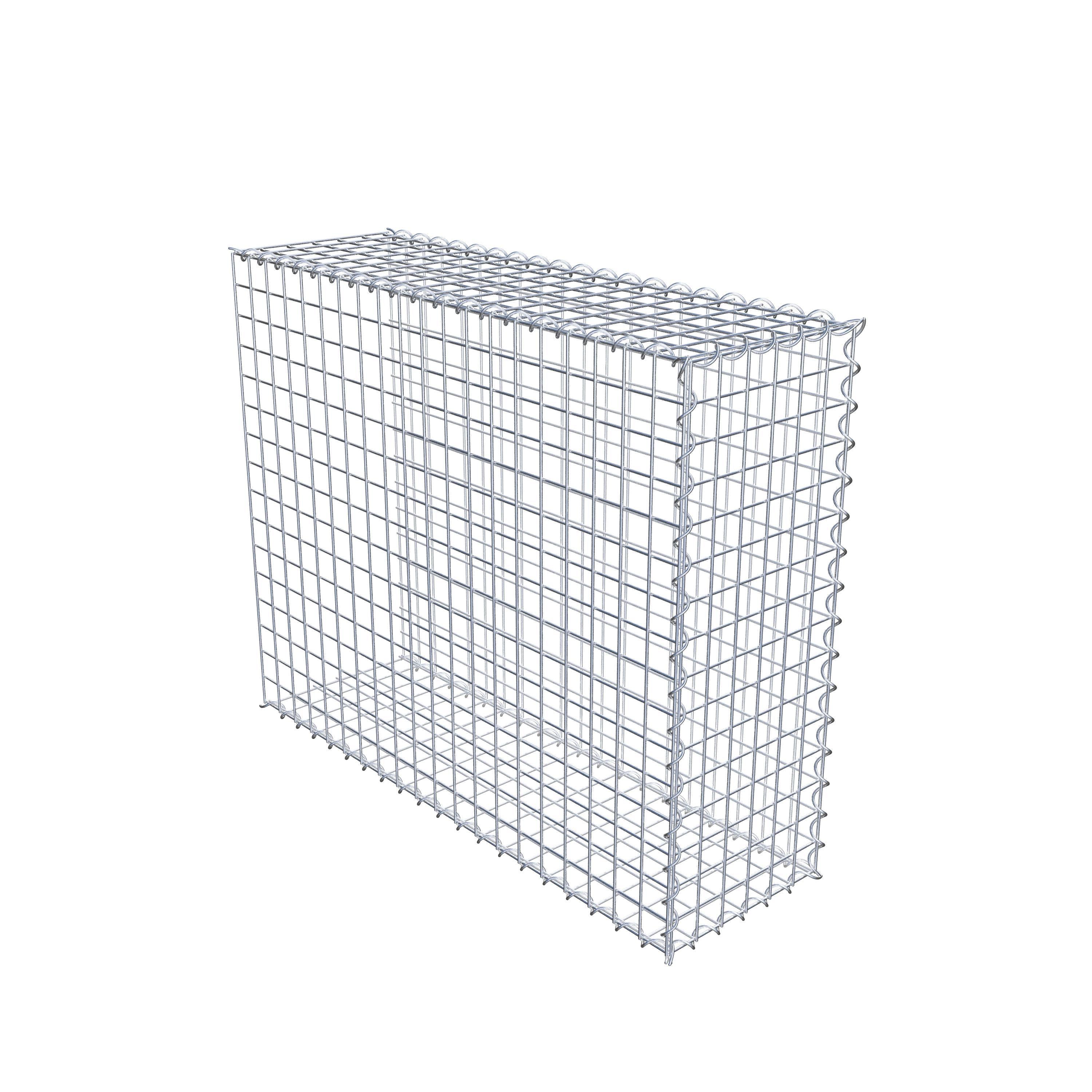 Opvokset gabion type 2 100 cm x 80 cm x 30 cm (L x H x D), maskestørrelse 5 cm x 5 cm, spiral