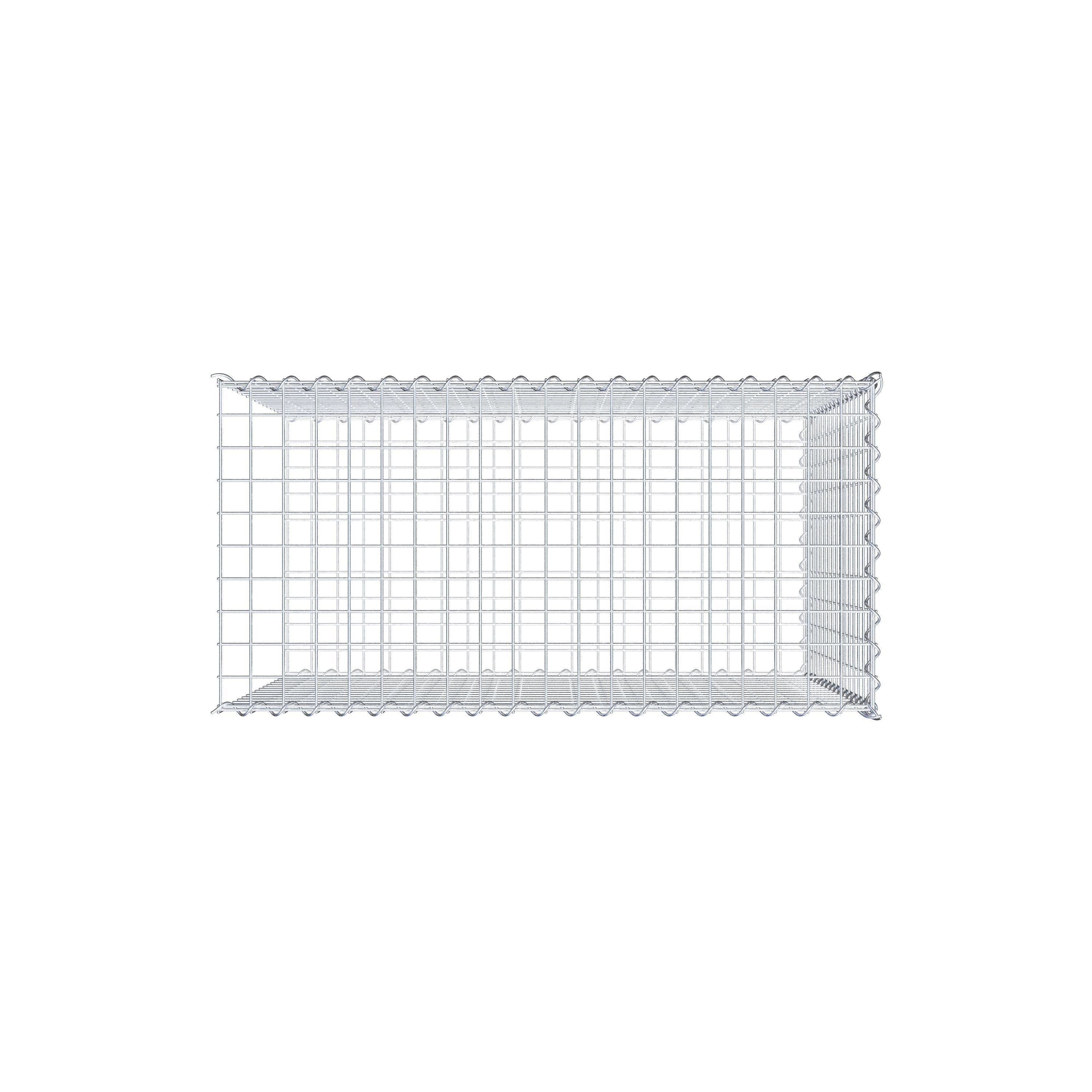 Udvokset gabion type 2 100 cm x 80 cm x 50 cm (L x H x D), maskestørrelse 5 cm x 5 cm, spiral