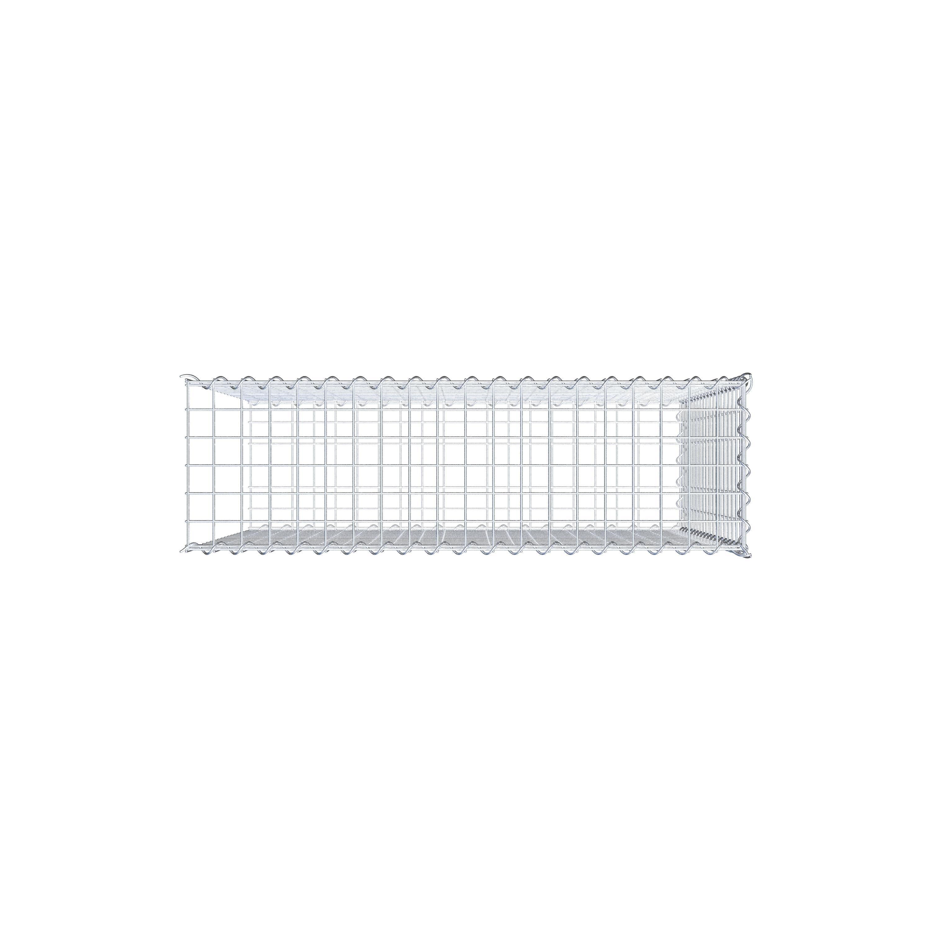 Opvokset gabion type 2 100 cm x 90 cm x 30 cm (L x H x D), maskestørrelse 5 cm x 5 cm, spiral