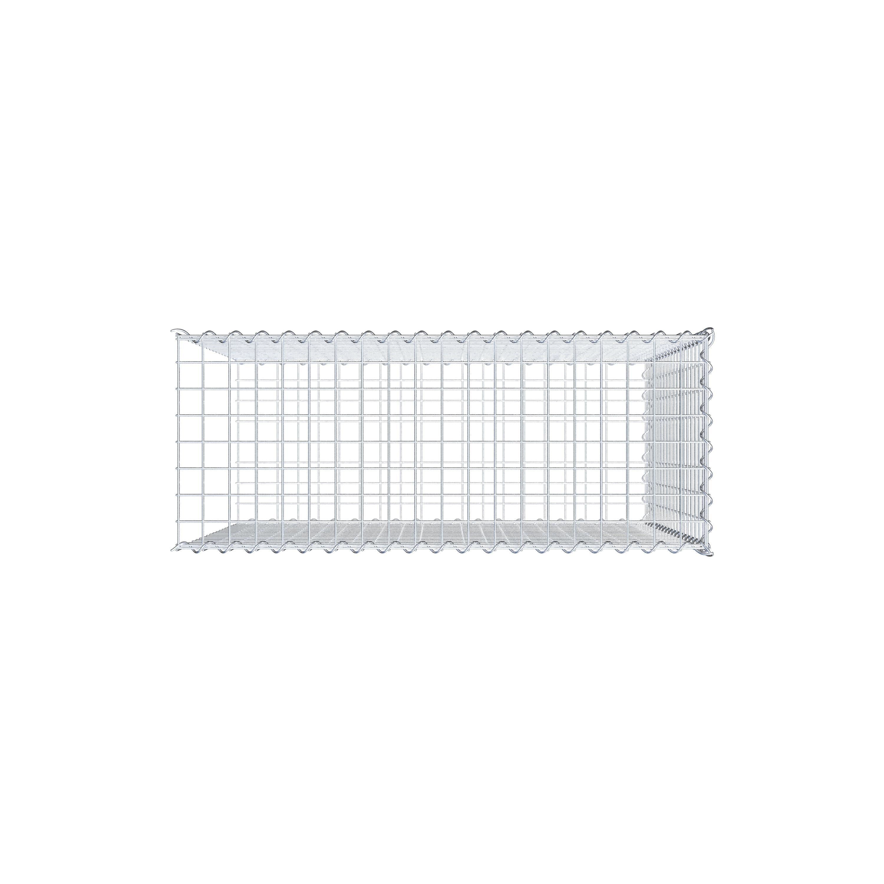 Opvokset gabion type 2 100 cm x 90 cm x 40 cm (L x H x D), maskestørrelse 5 cm x 5 cm, spiral