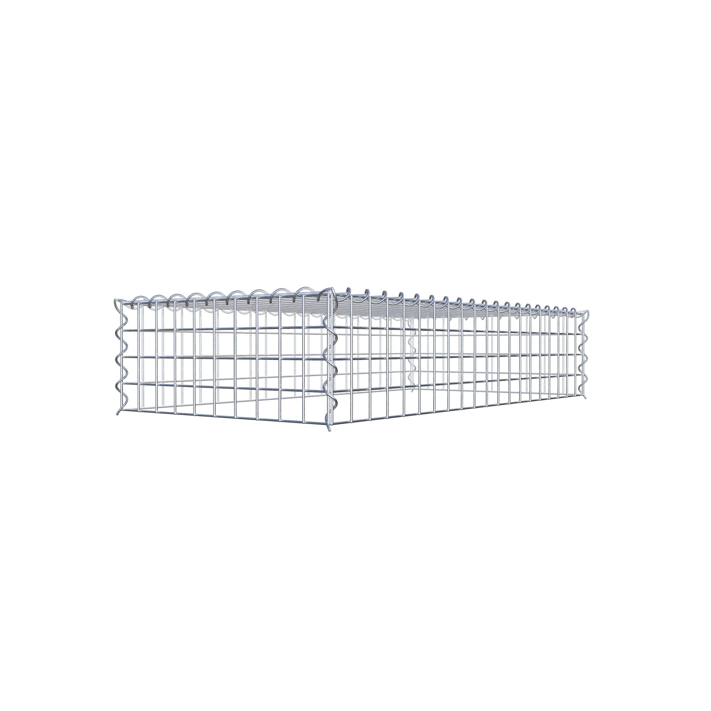 Grown-on gabion type 3 100 cm x 20 cm x 50 cm (L x H x D), mesh size 5 cm x 5 cm, spiral