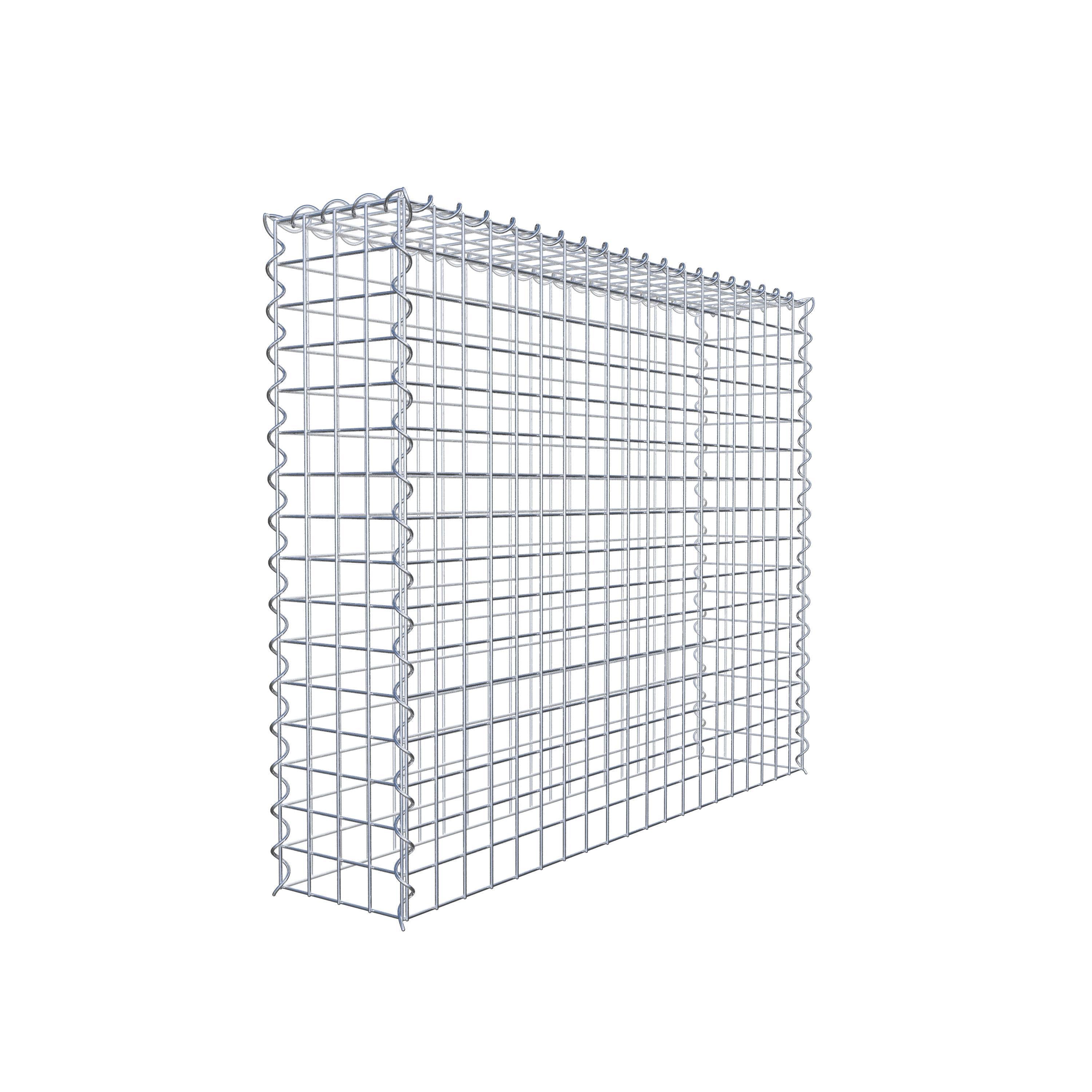 Opvokset gabion type 3 100 cm x 80 cm x 20 cm (L x H x D), maskestørrelse 5 cm x 5 cm, spiral