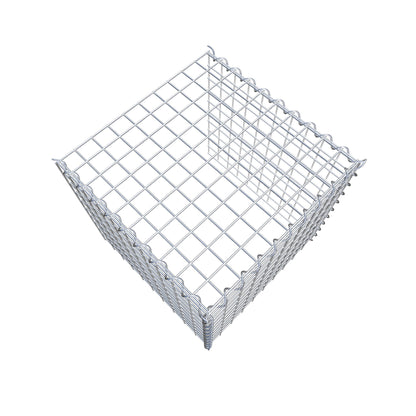 Aangebouwde schanskorf type 4 50 cm x 50 cm x 50 cm (L x H x D), maaswijdte 5 cm x 5 cm, spiraal