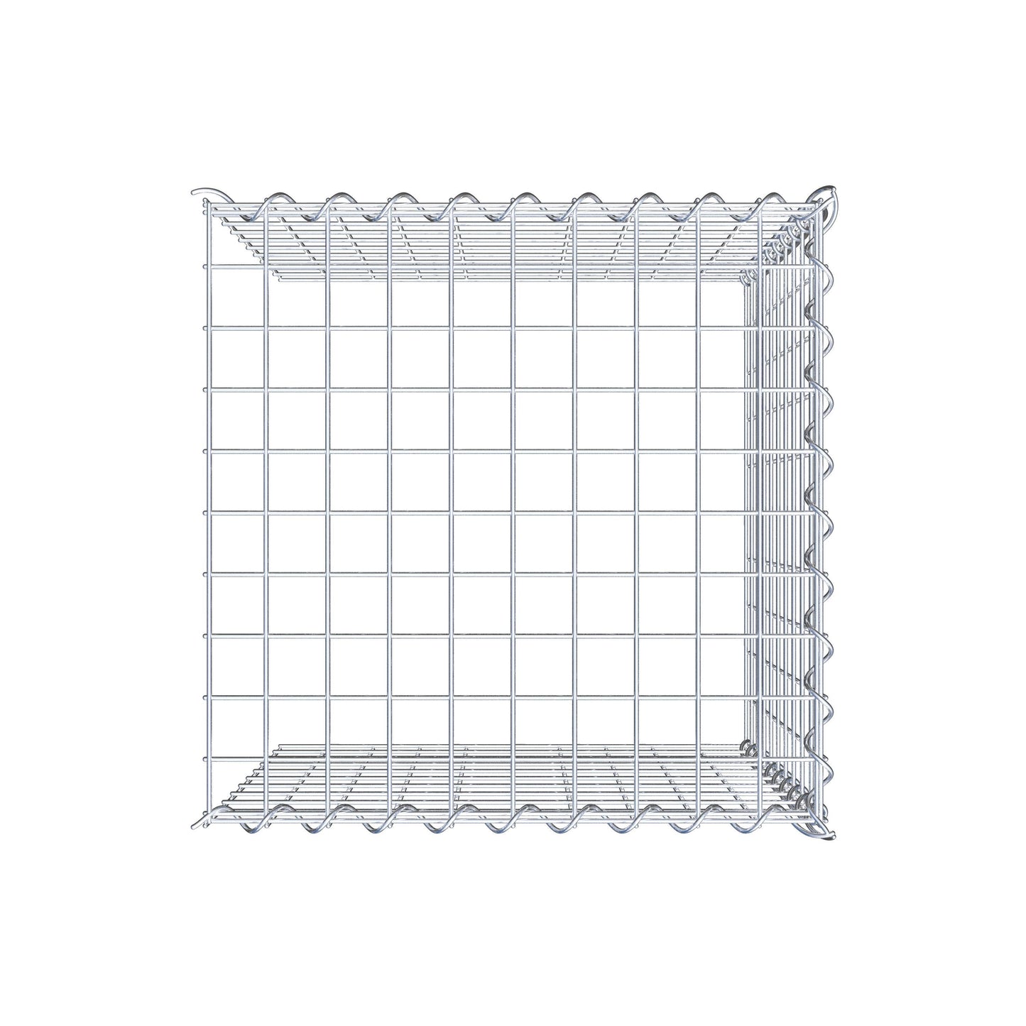 Aangebouwde schanskorf type 4 50 cm x 50 cm x 50 cm (L x H x D), maaswijdte 5 cm x 5 cm, spiraal