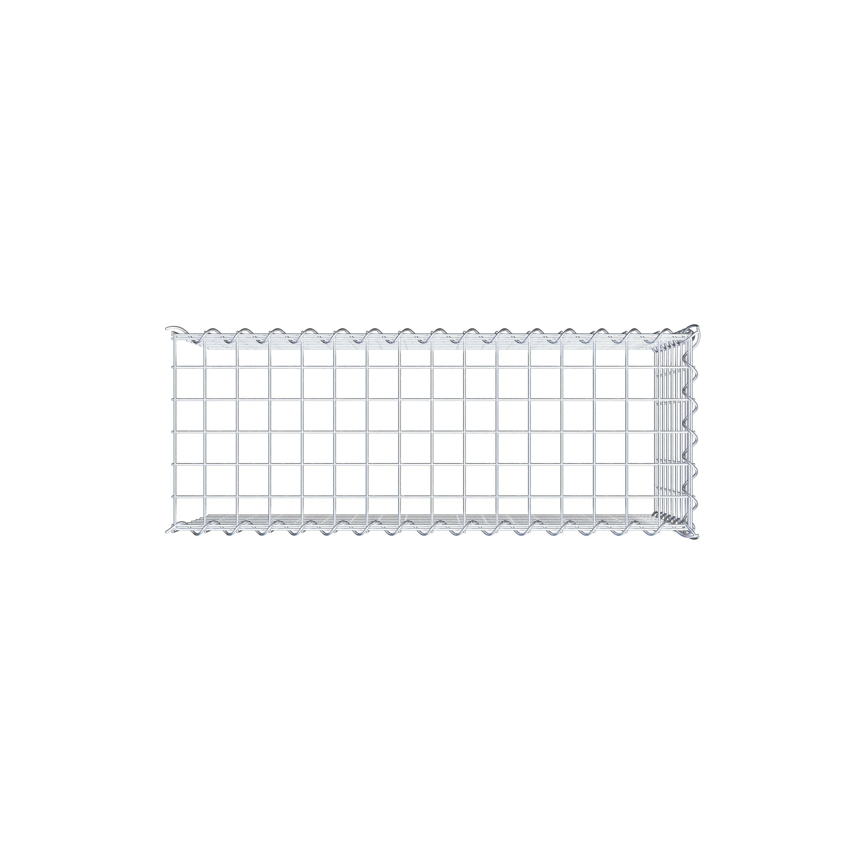 Opvokset gabion type 4 80 cm x 40 cm x 30 cm (L x H x D), maskestørrelse 5 cm x 5 cm, spiral