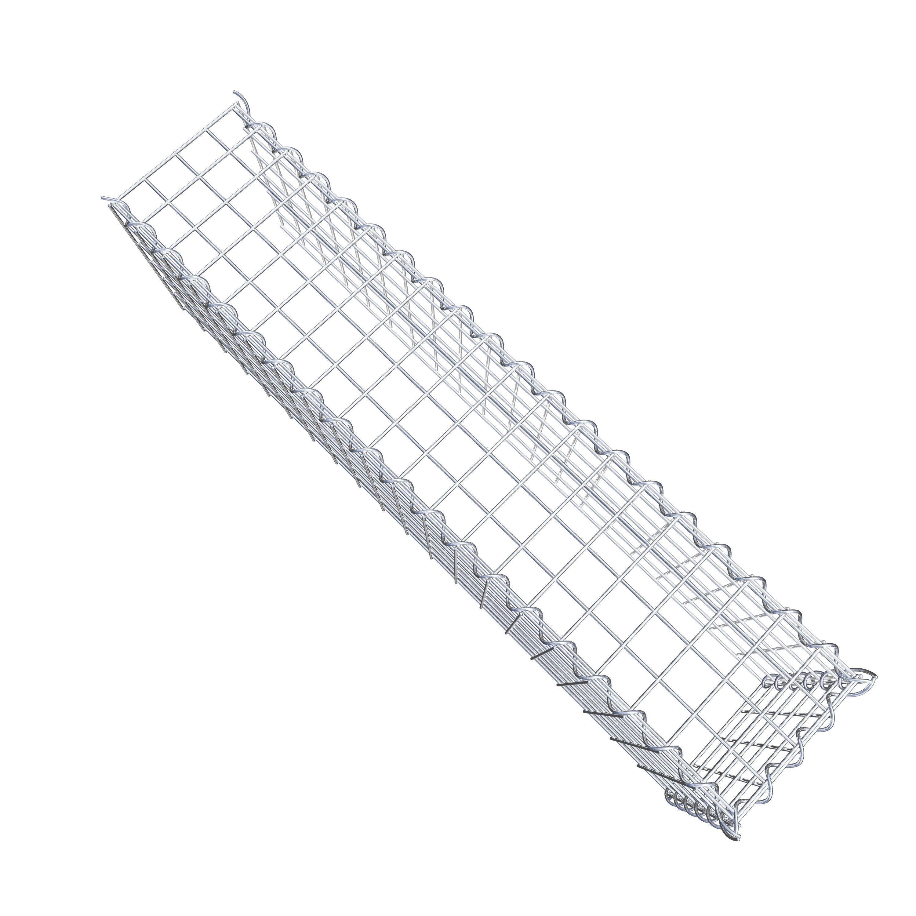 Opvokset gabion type 4 100 cm x 30 cm x 20 cm (L x H x D), maskestørrelse 5 cm x 5 cm, spiral