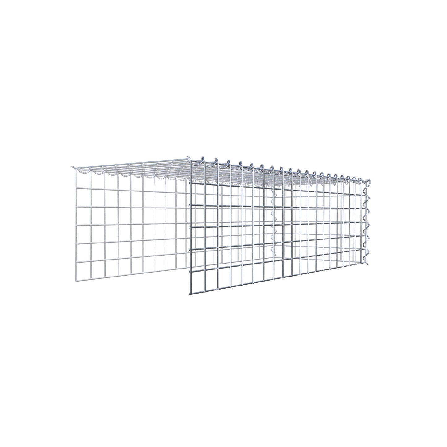 Anbaugabione Typ 4 100 cm x 30 cm x 40 cm (L x H x T), Maschenweite 5 cm x 5 cm, Spirale