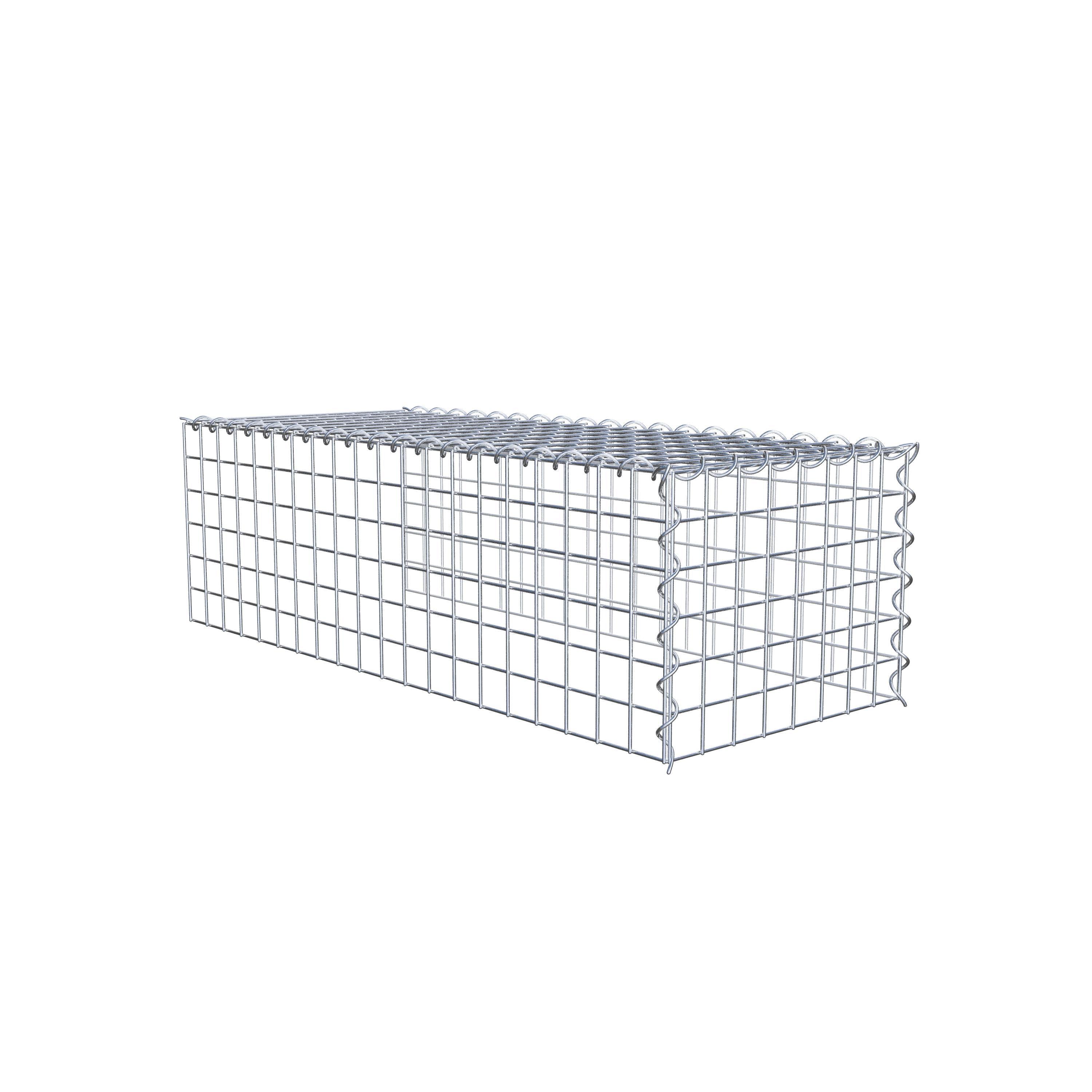 Opvokset gabion type 4 100 cm x 30 cm x 40 cm (L x H x D), maskestørrelse 5 cm x 5 cm, spiral