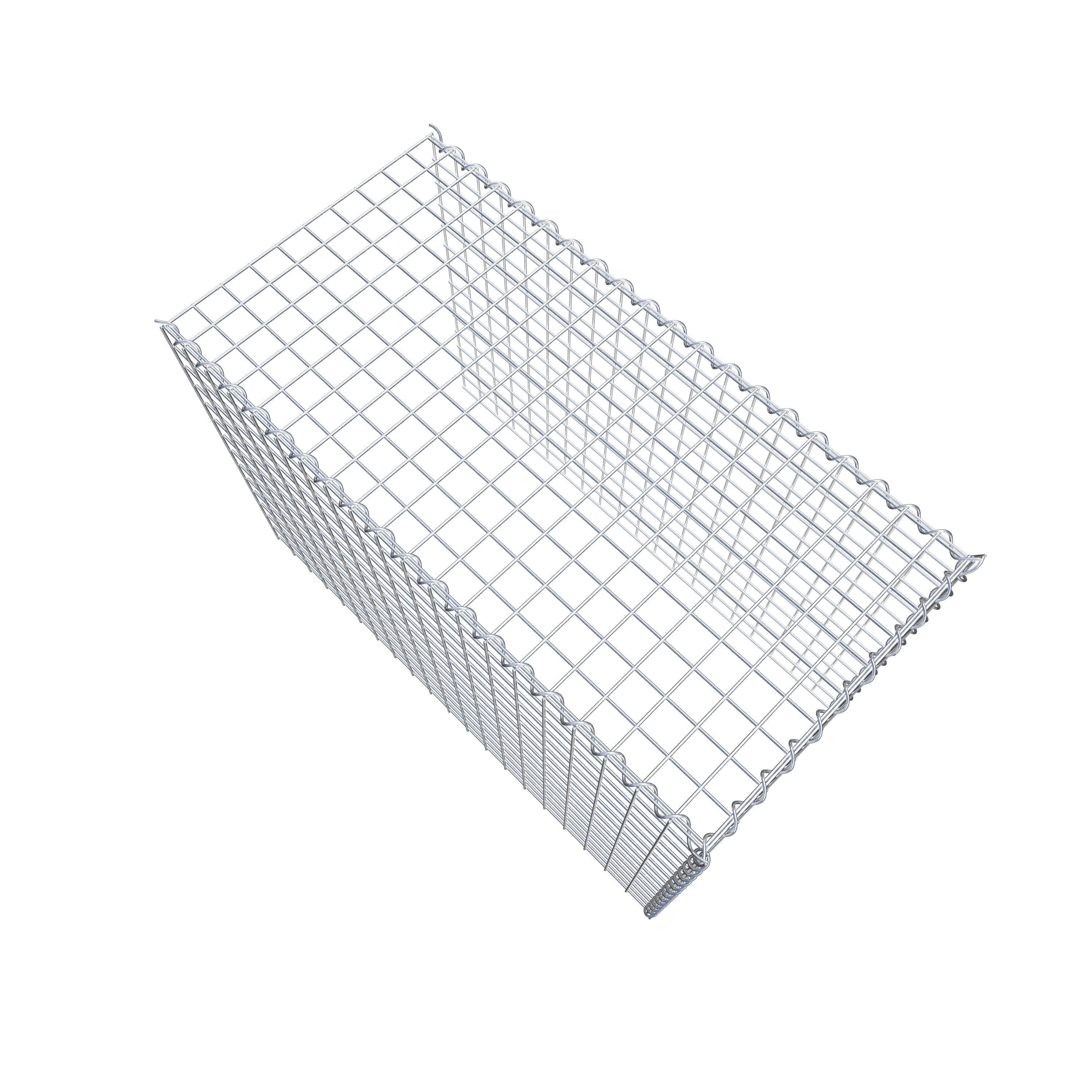 Opvokset gabion type 4 100 cm x 70 cm x 50 cm (L x H x D), maskestørrelse 5 cm x 5 cm, spiral