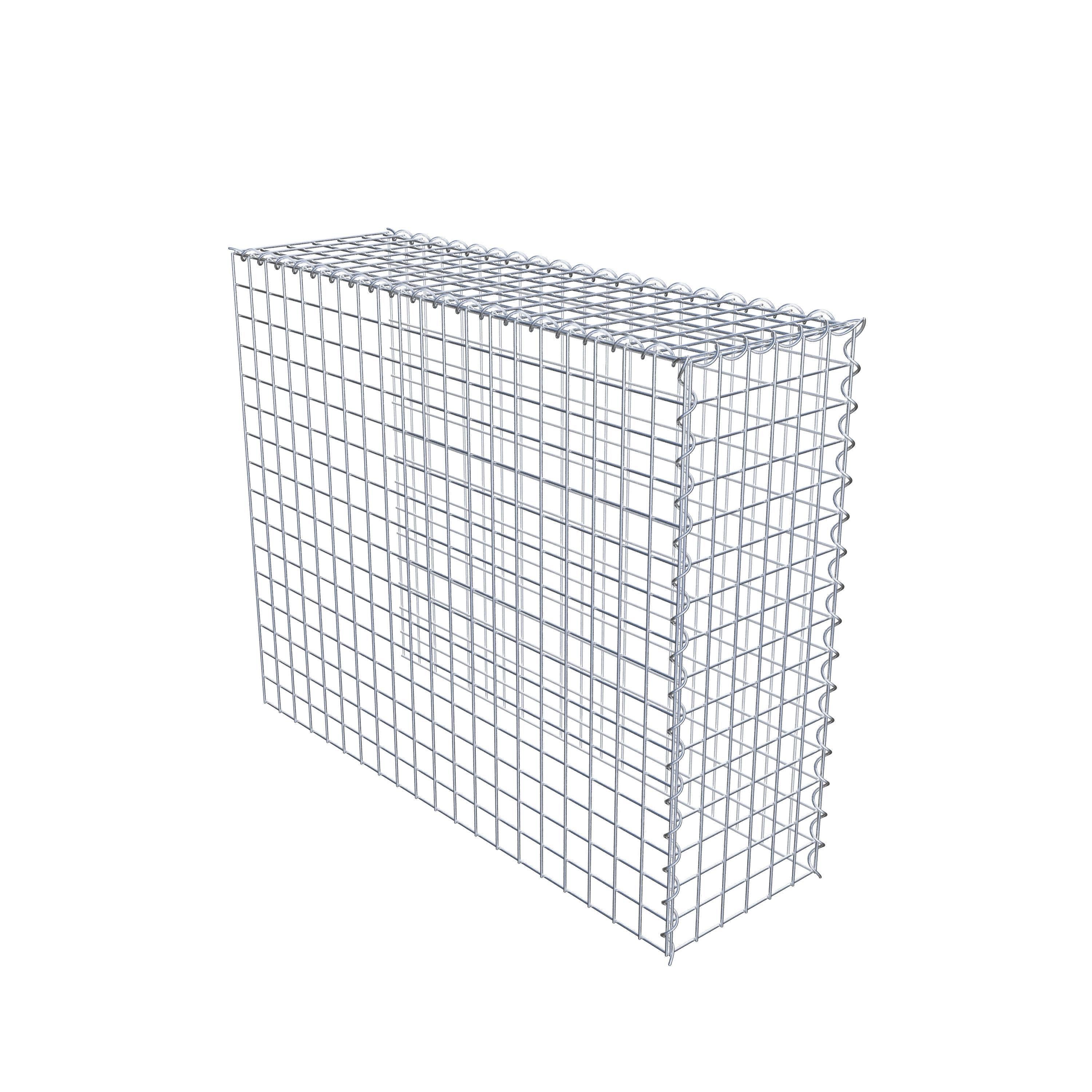 Opvokset gabion type 4 100 cm x 80 cm x 30 cm (L x H x D), maskestørrelse 5 cm x 5 cm, spiral