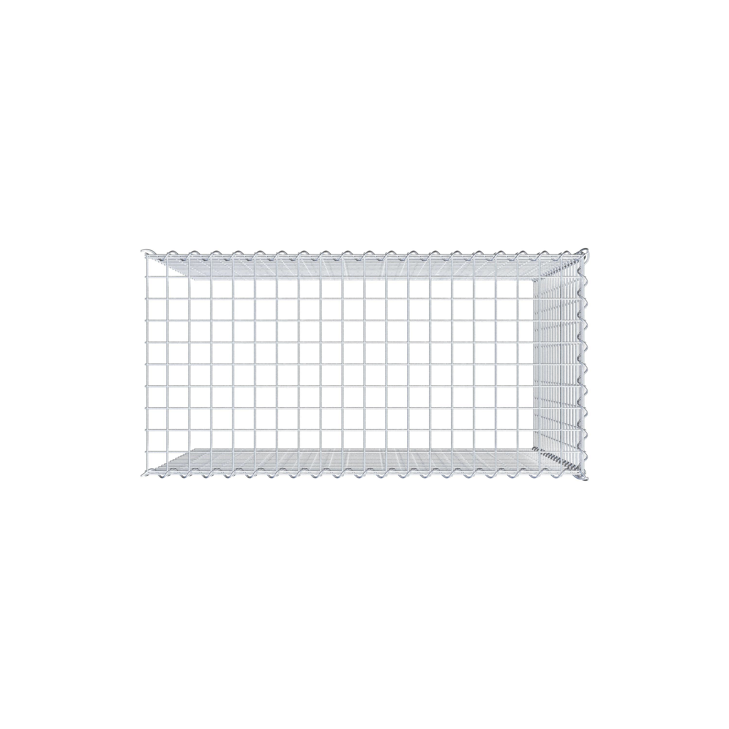 Opvokset gabion type 4 100 cm x 90 cm x 50 cm (L x H x D), maskestørrelse 5 cm x 5 cm, spiral