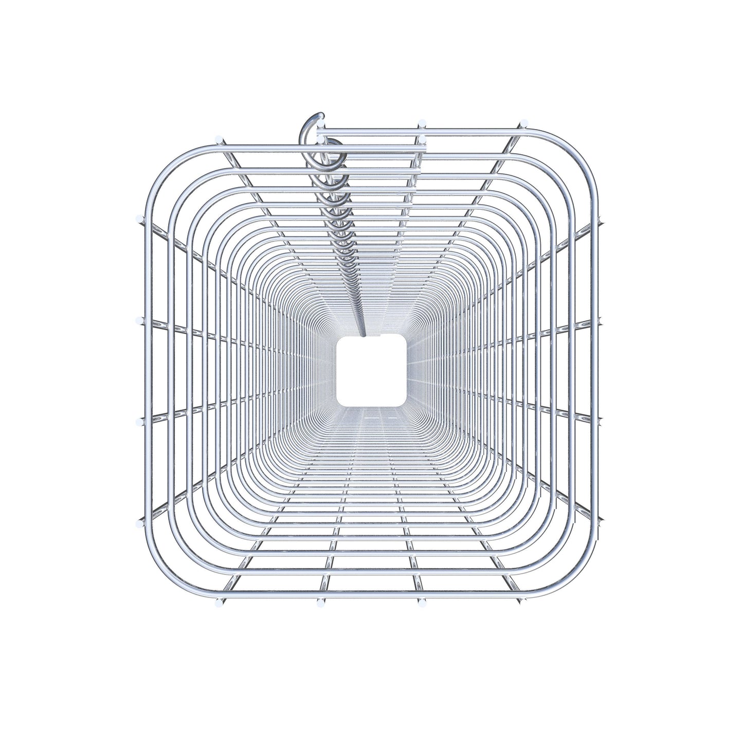 Schanskorfzuil, vierkant 22 cm x 22 cm, 230 cm hoog, MW 5 cm x 5 cm