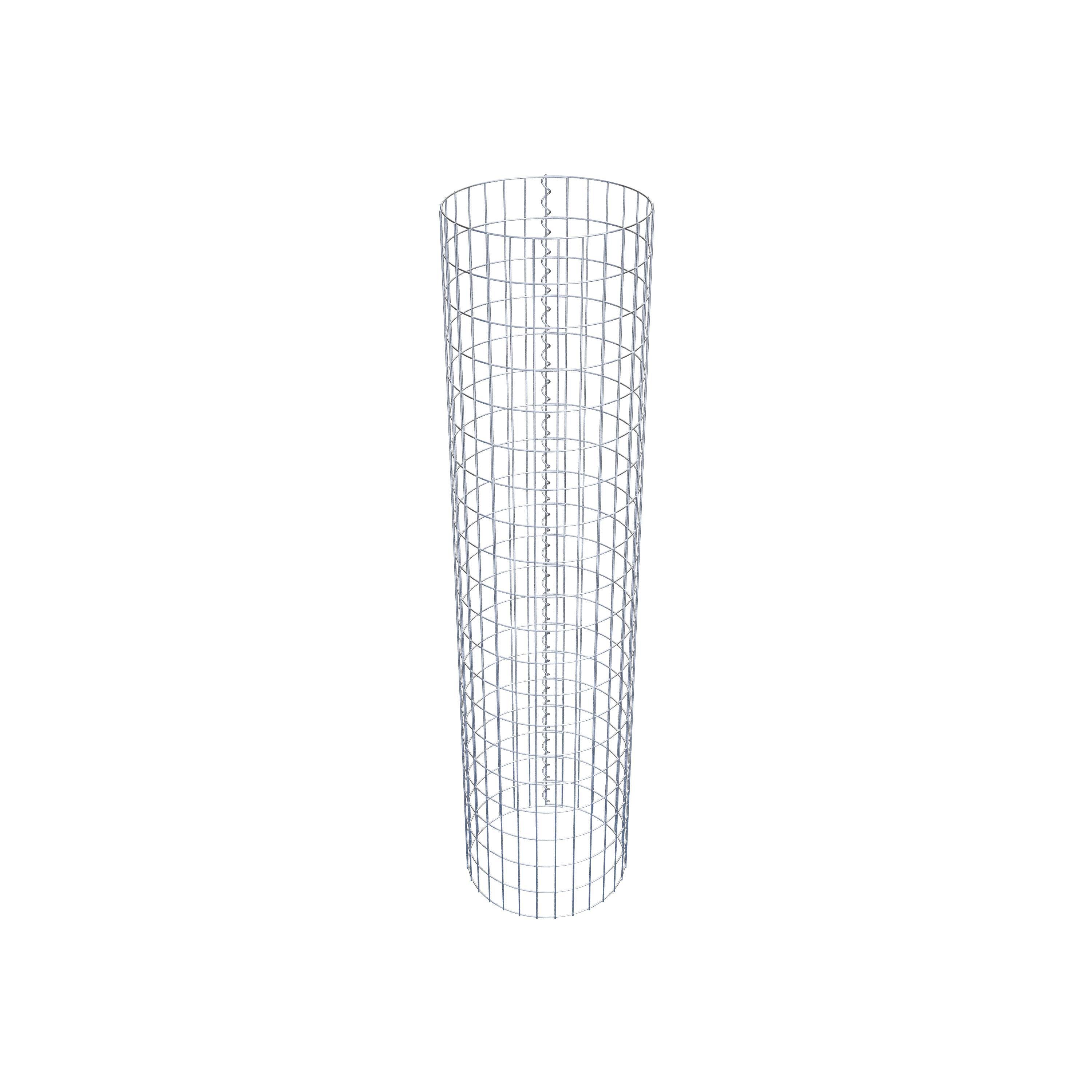 Gabion column around 47 cm diameter, 200 cm height, mesh size 5 cm x 10 cm