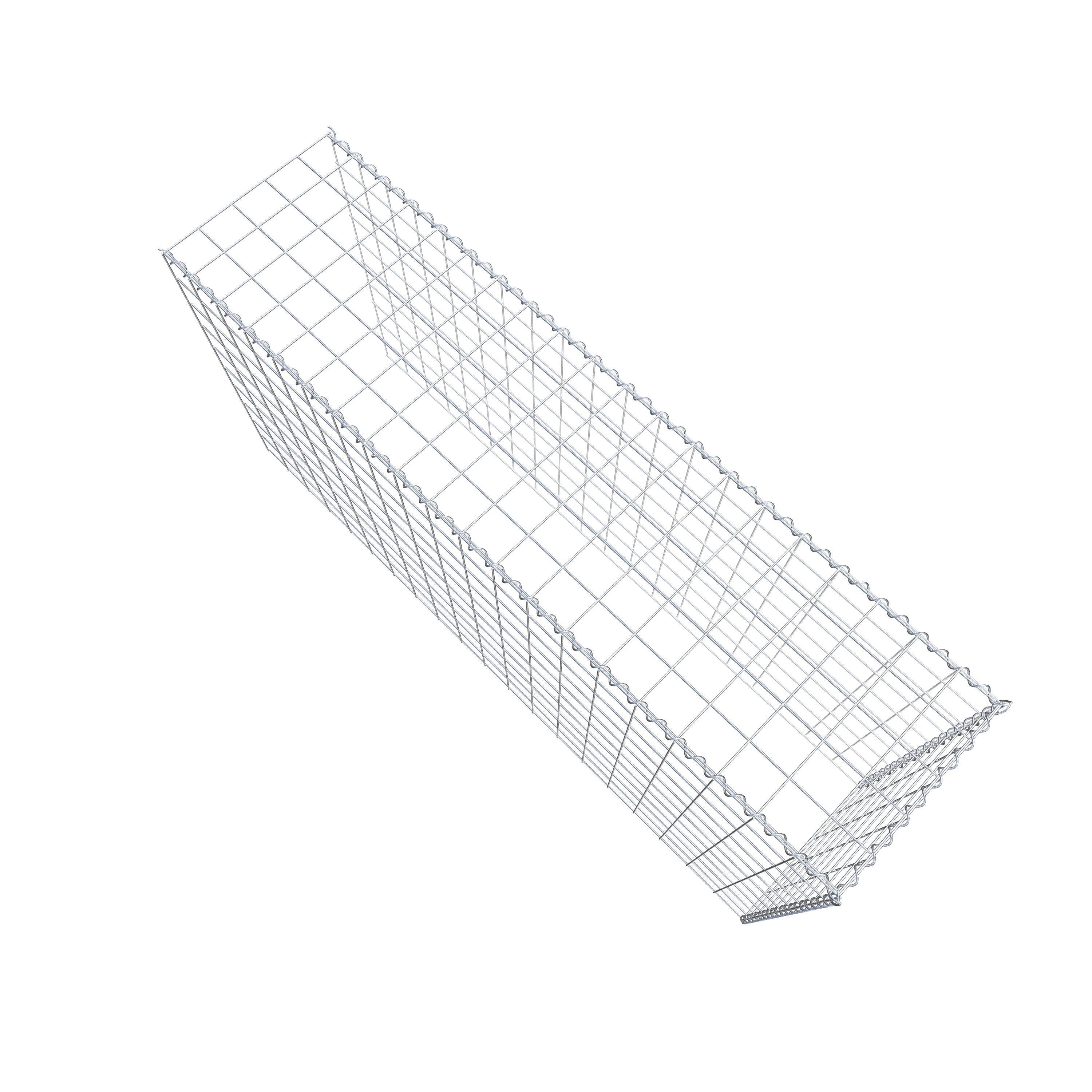 Opvokset gabion type 4 200 cm x 100 cm x 50 cm (L x H x D), maskestørrelse 10 cm x 10 cm, spiral