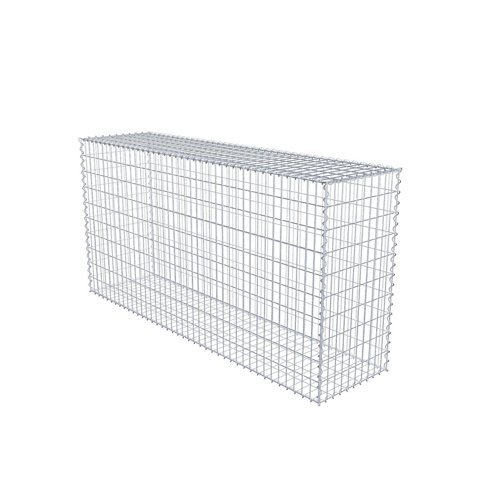 Gabion 200 cm x 100 cm x 50 cm (L x H x D), maskestørrelse 5 cm x 10 cm, spiral